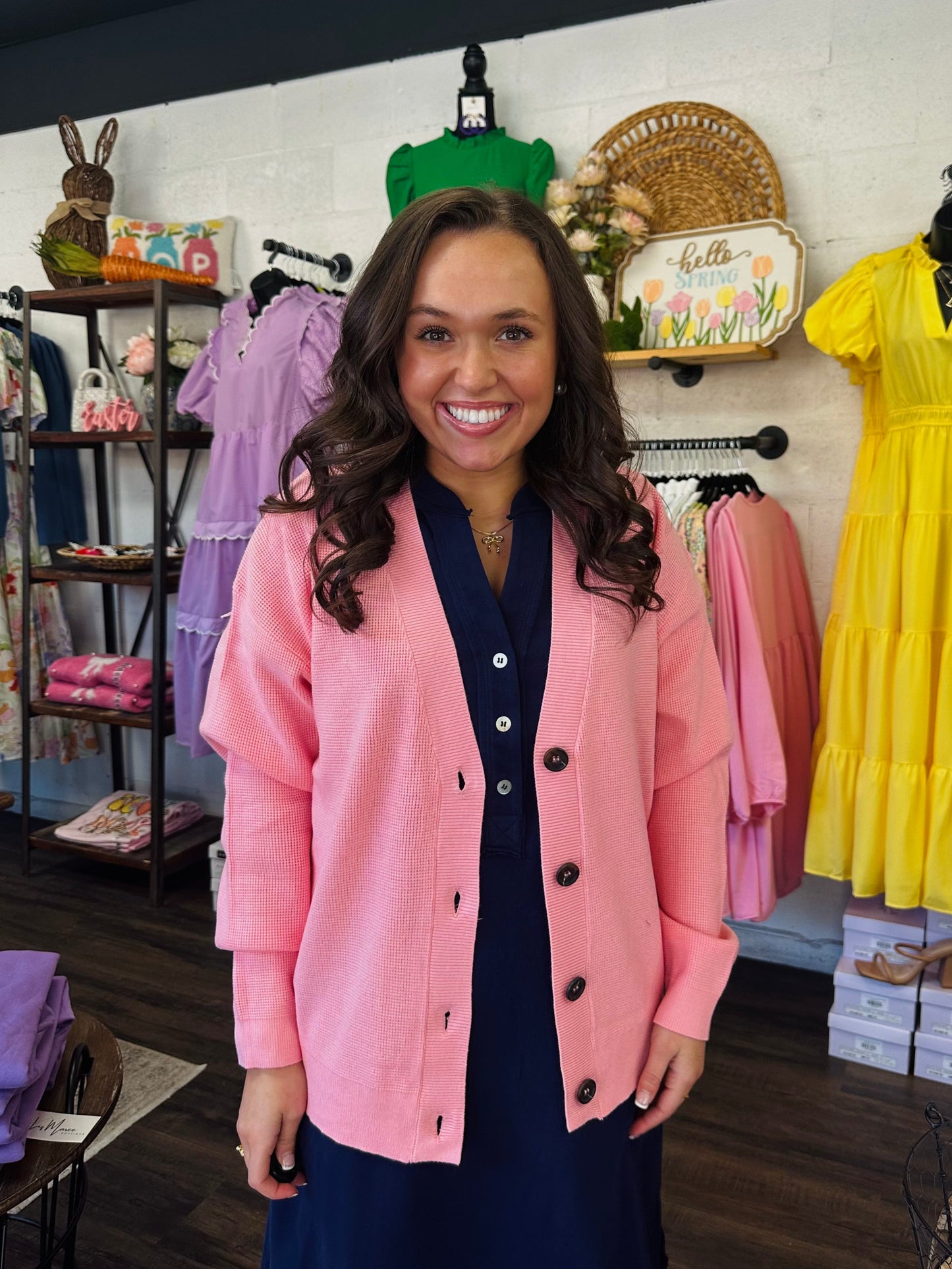 Let's Get Cozy Pink Cardigan