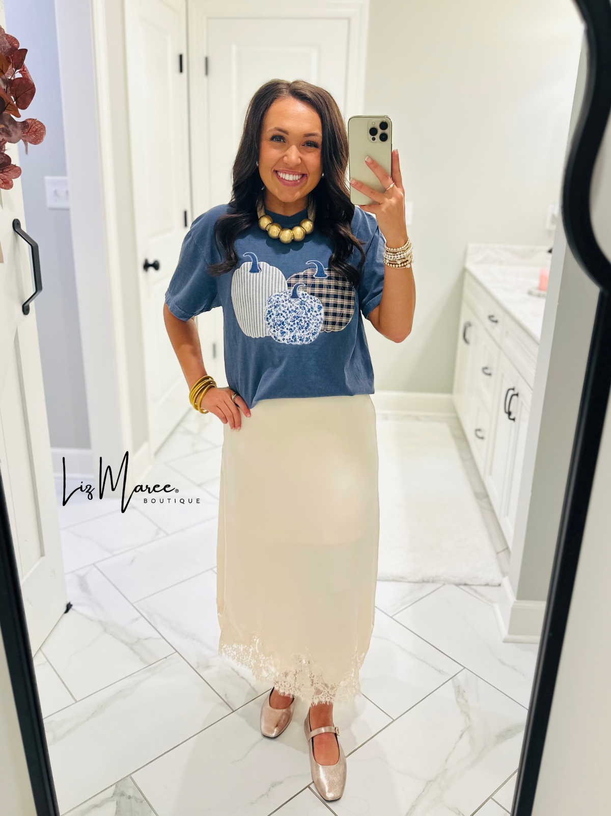 The Pumpkin Trio Embroidered Tee