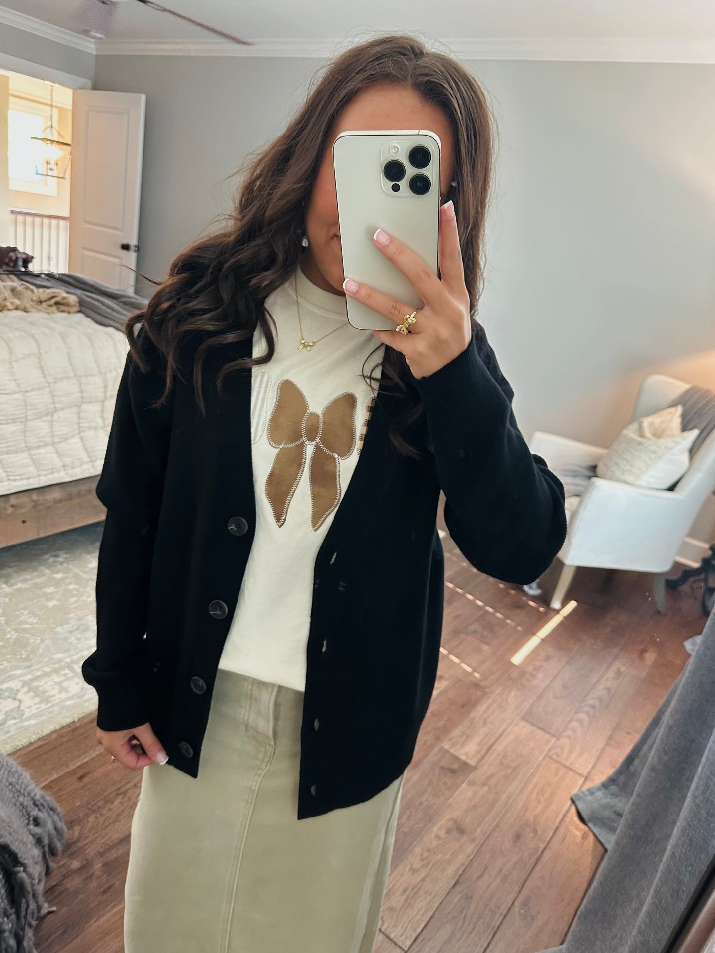 Let's Get Cozy Black Cardigan