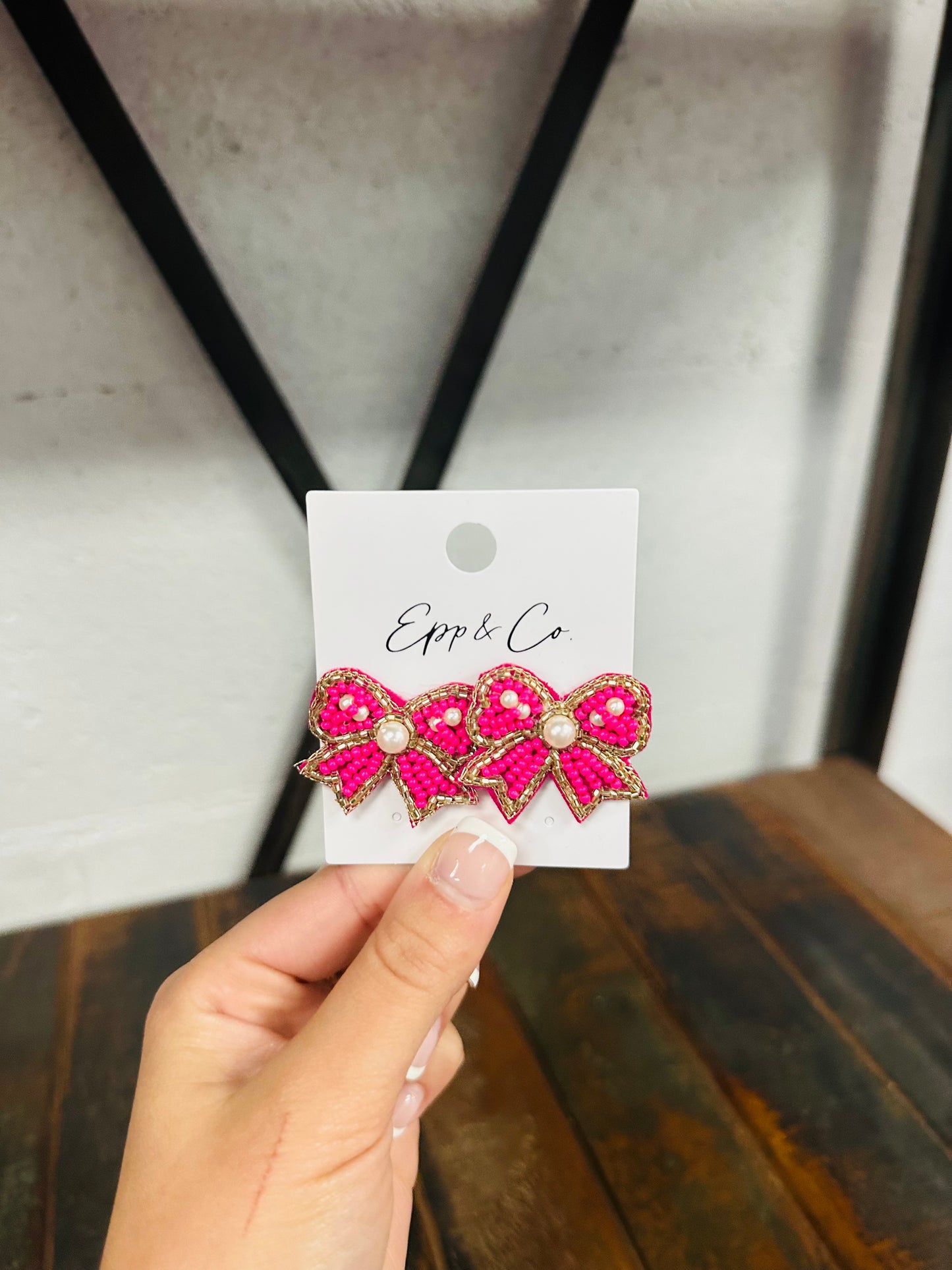 Mini Hot Pink Bow Stud Earring