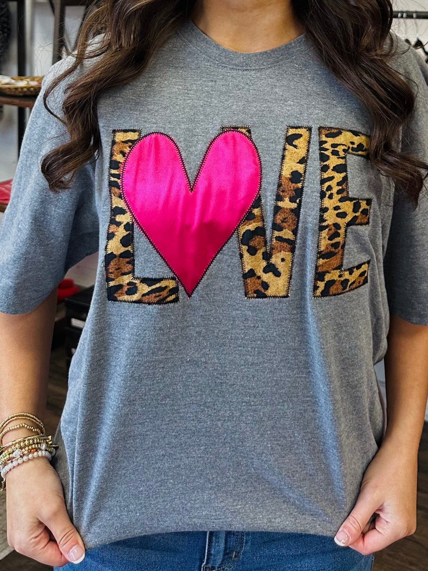 Valentine Love Heart Embroidered tee