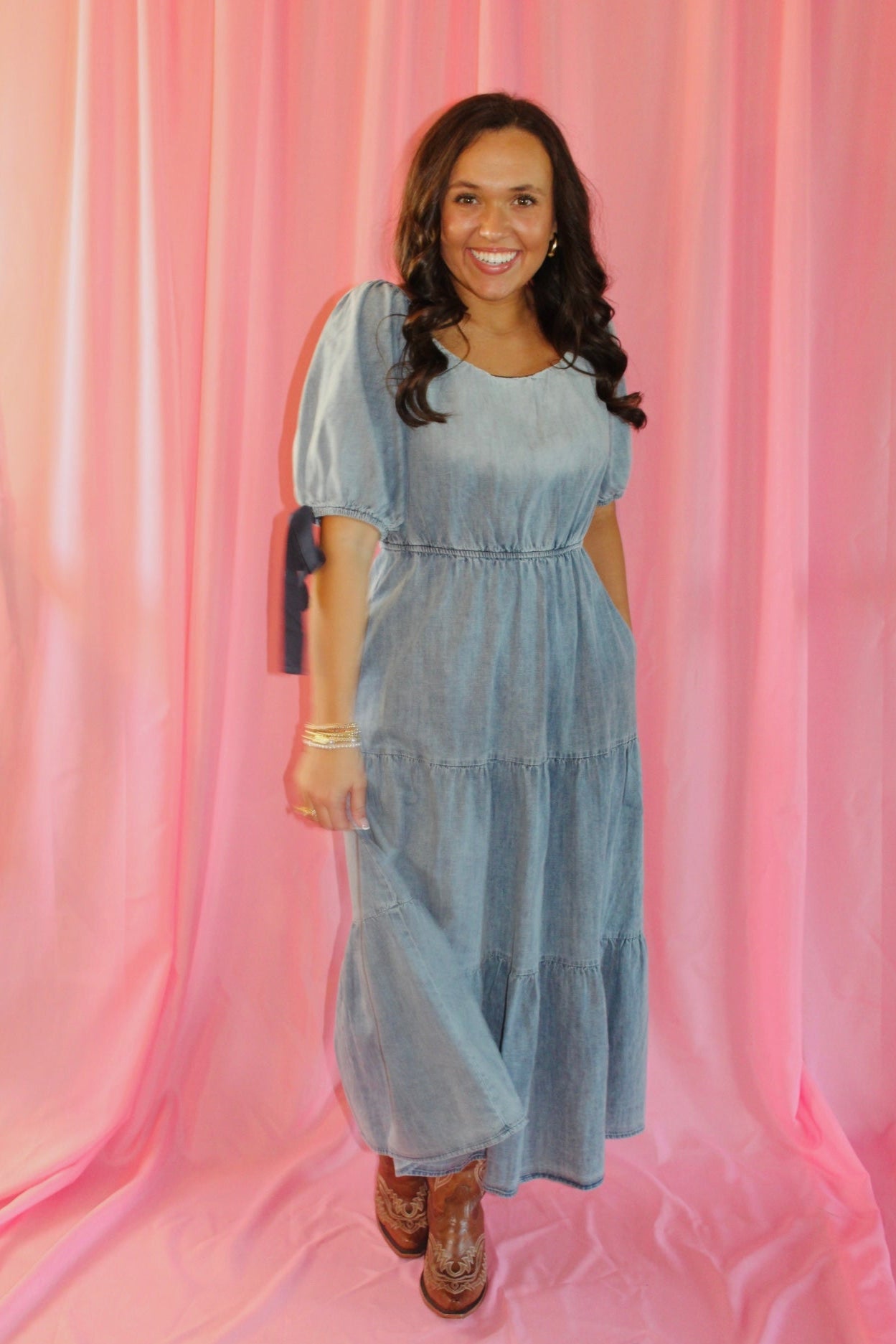 The Sarah Denim Midi Dress