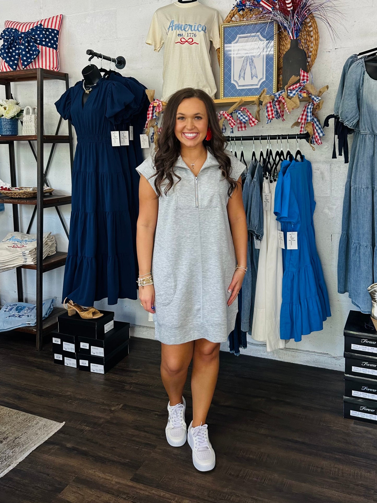 The Annie Grey Quarter Zip Dress