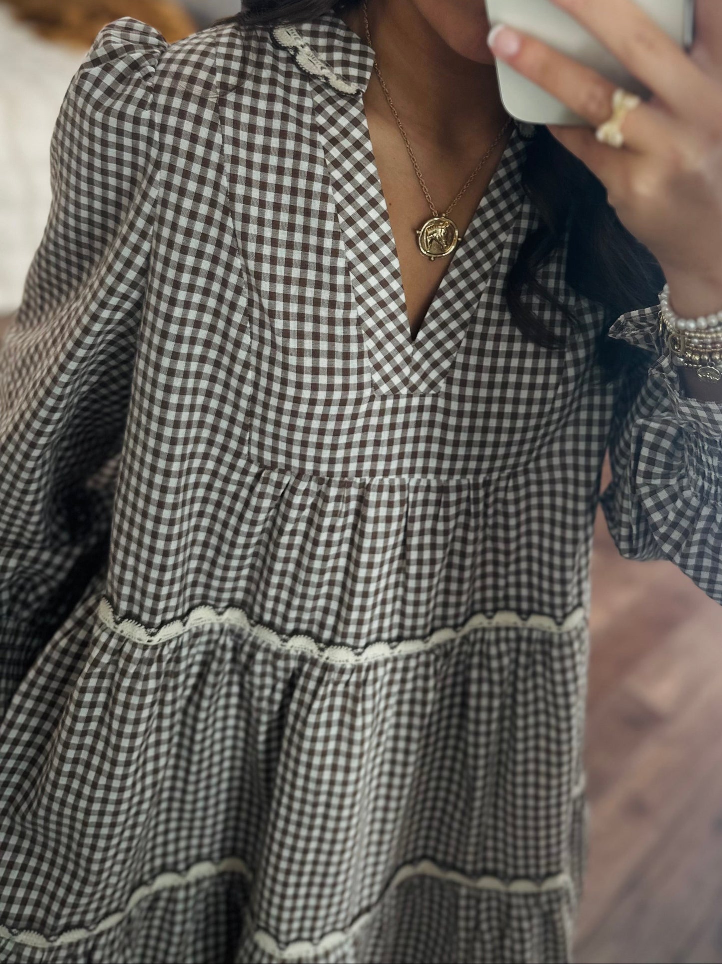The Sadie Brown Gingham Dress