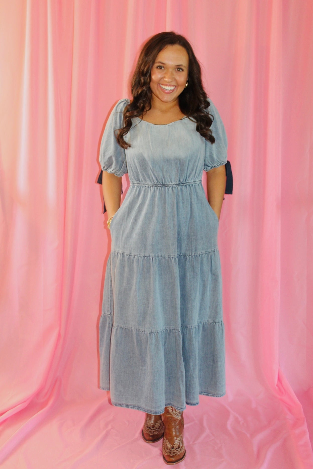 The Sarah Denim Midi Dress