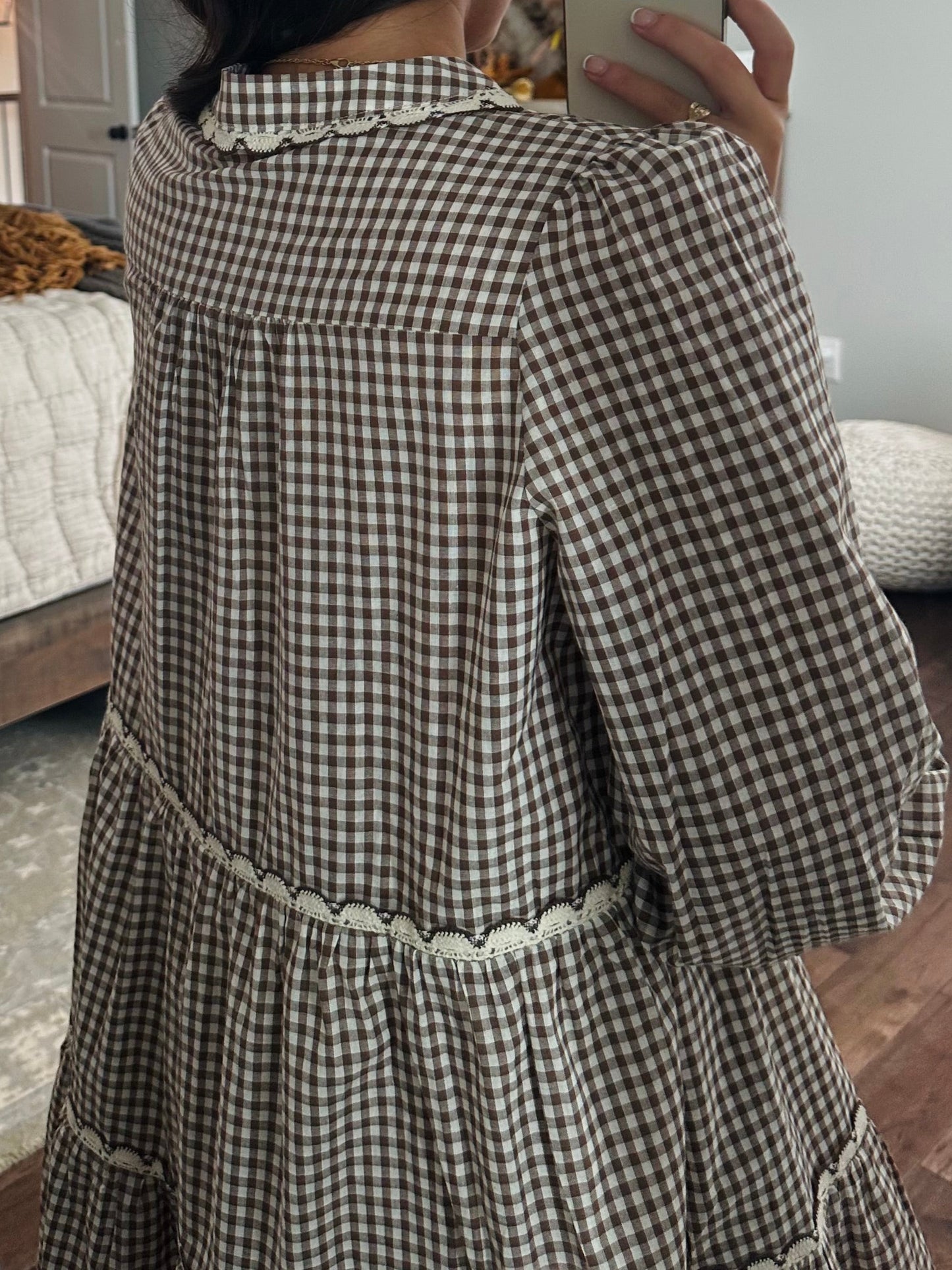 The Sadie Brown Gingham Dress