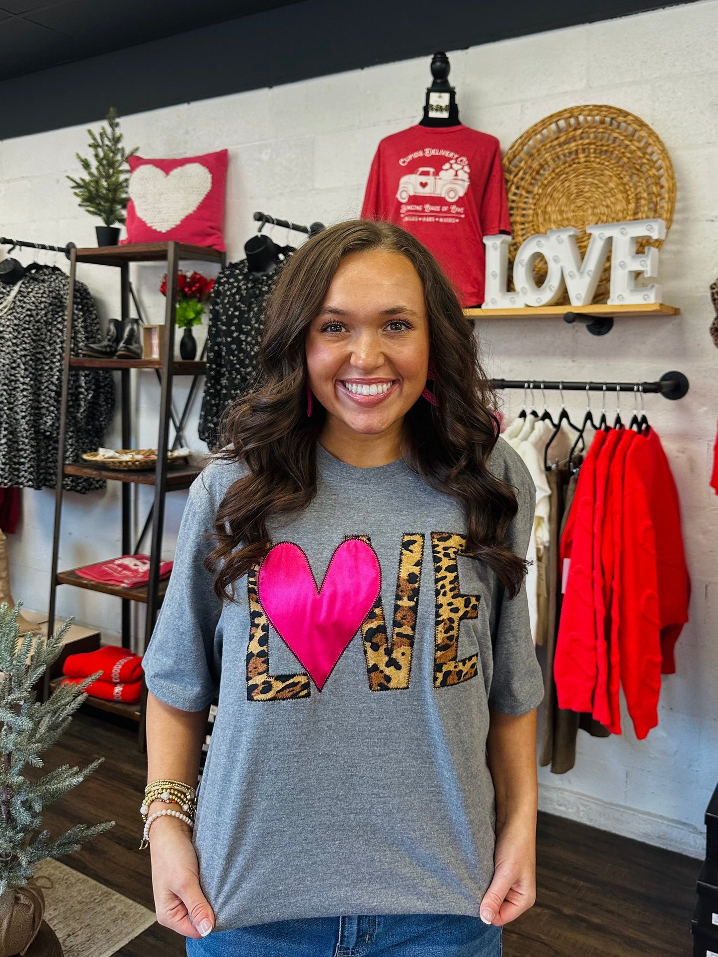 Valentine Love Heart Embroidered tee