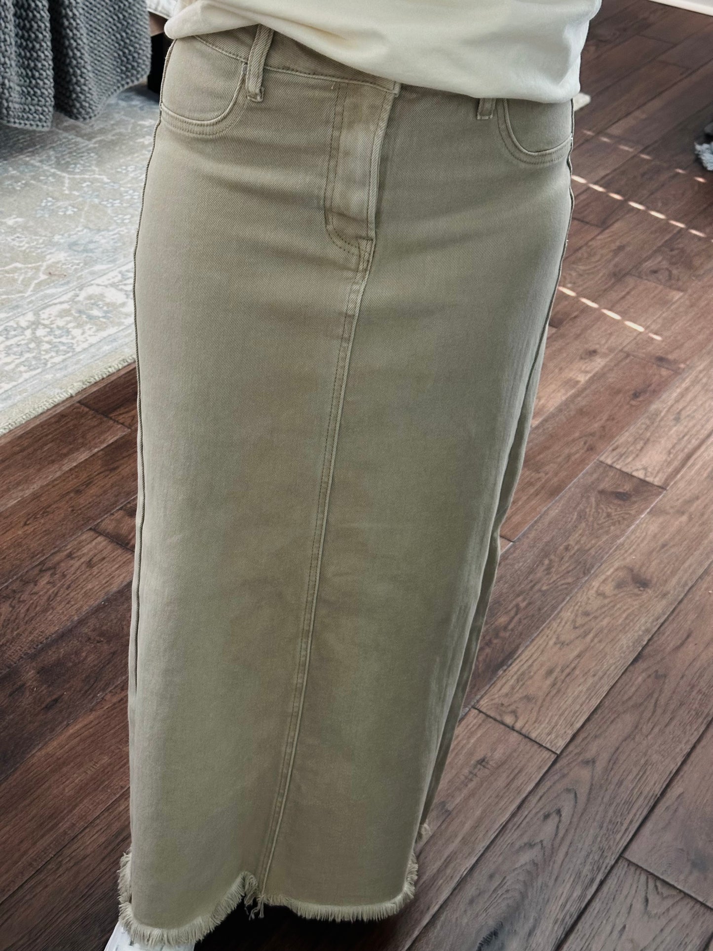 The High Rise Sand Maxi Skirt