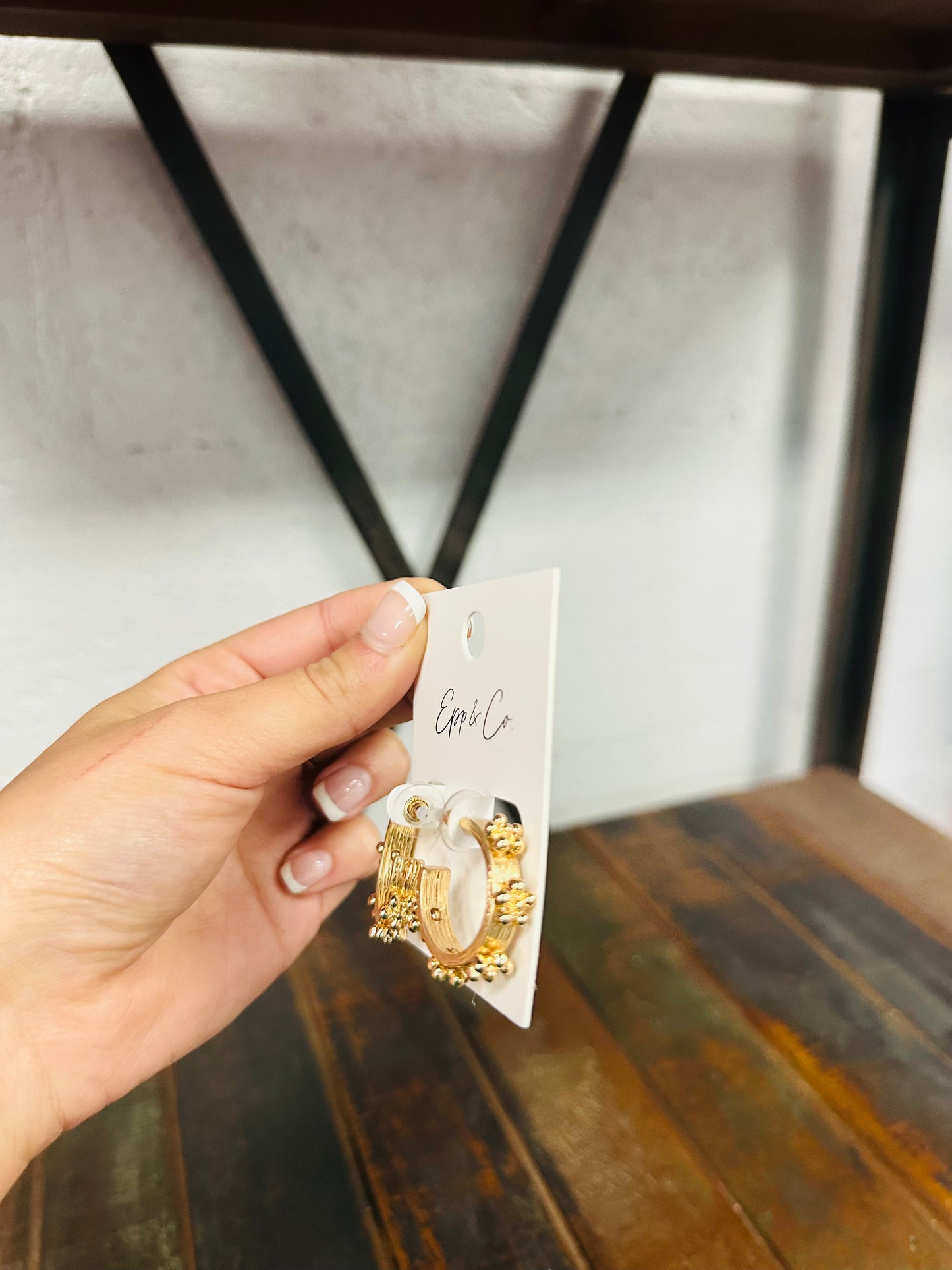 Mini Gold Flower Hoops