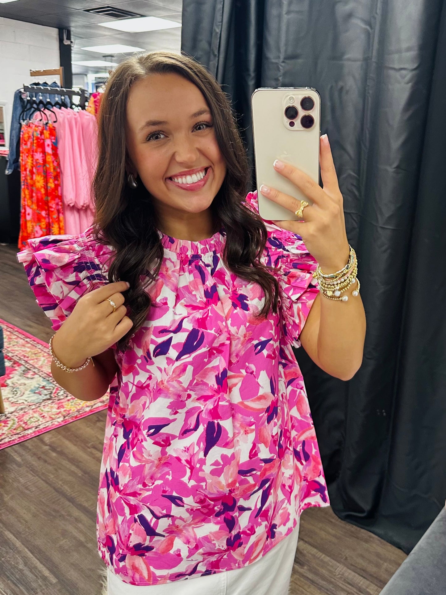The Lillian Pink Floral Top