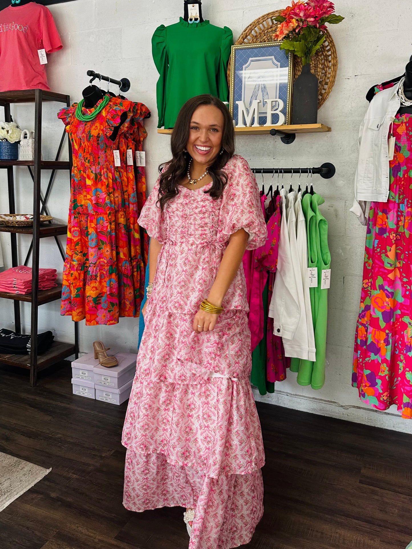 The Posey Coquette Floral Tiered Maxi Dress