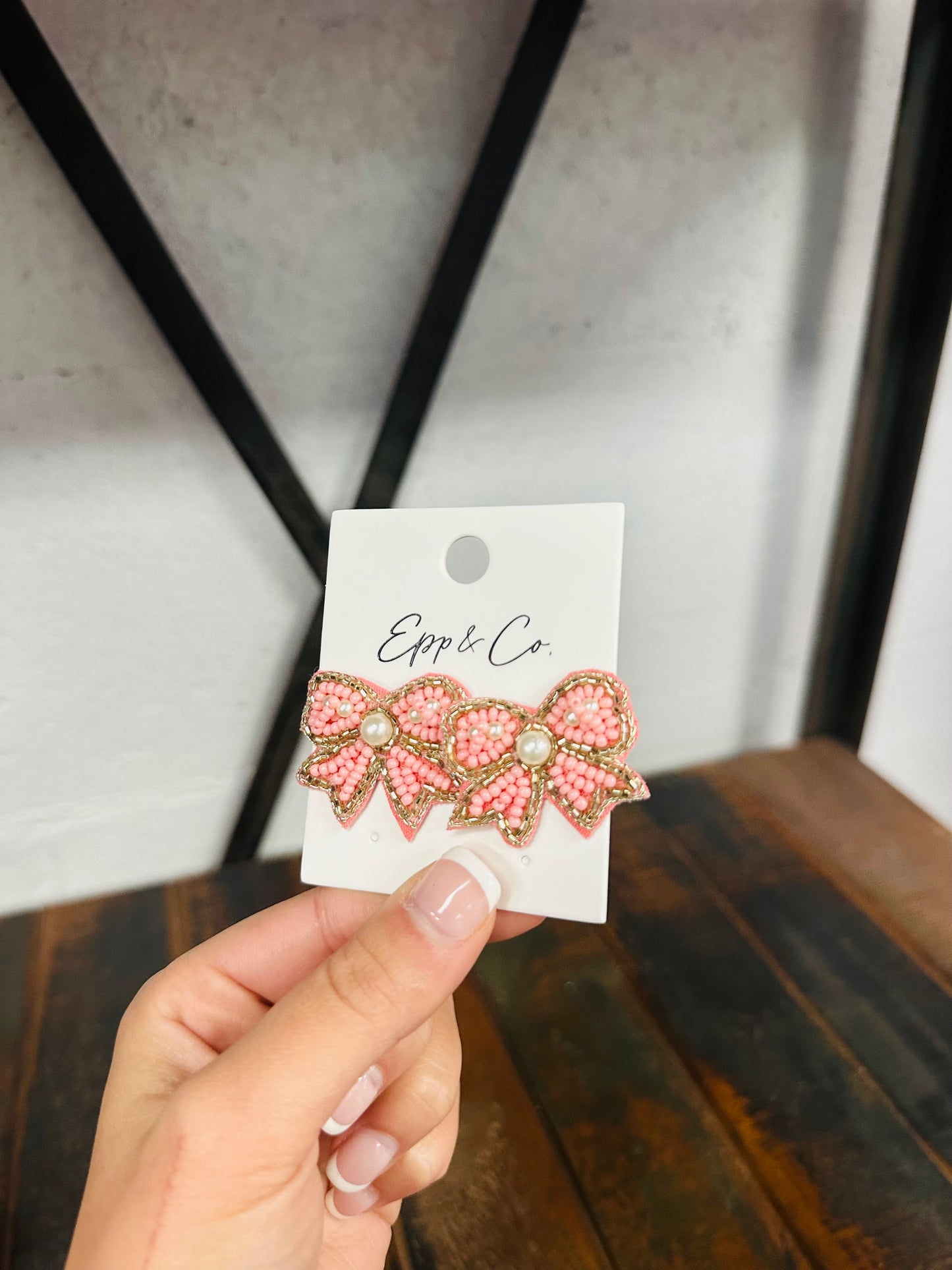 Mini Light Pink Bow Stud Earring