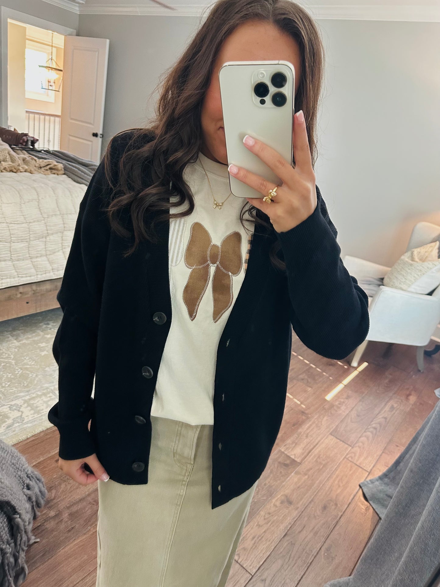 Let's Get Cozy Black Cardigan