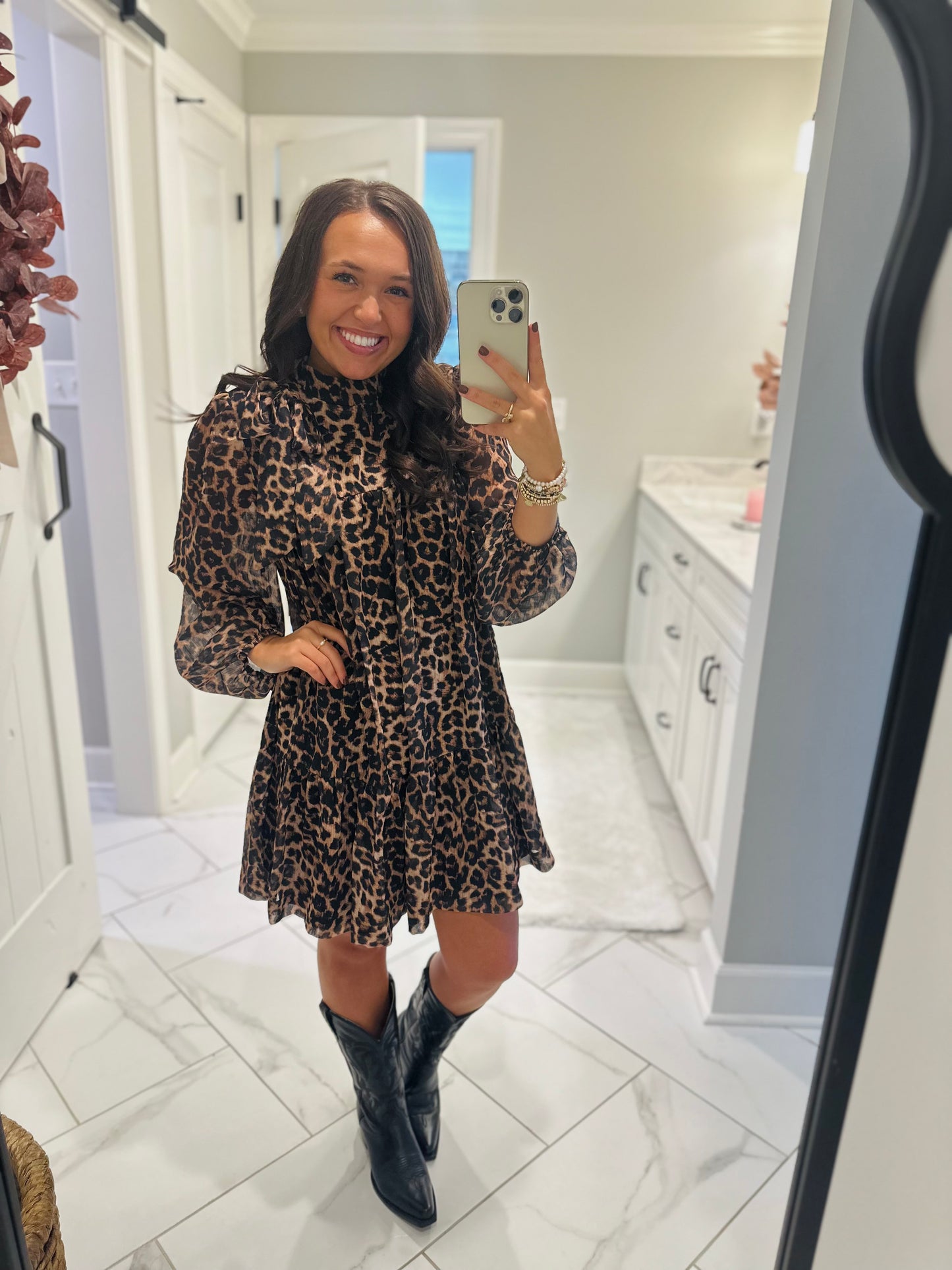 The Della Leopard Bow Dress