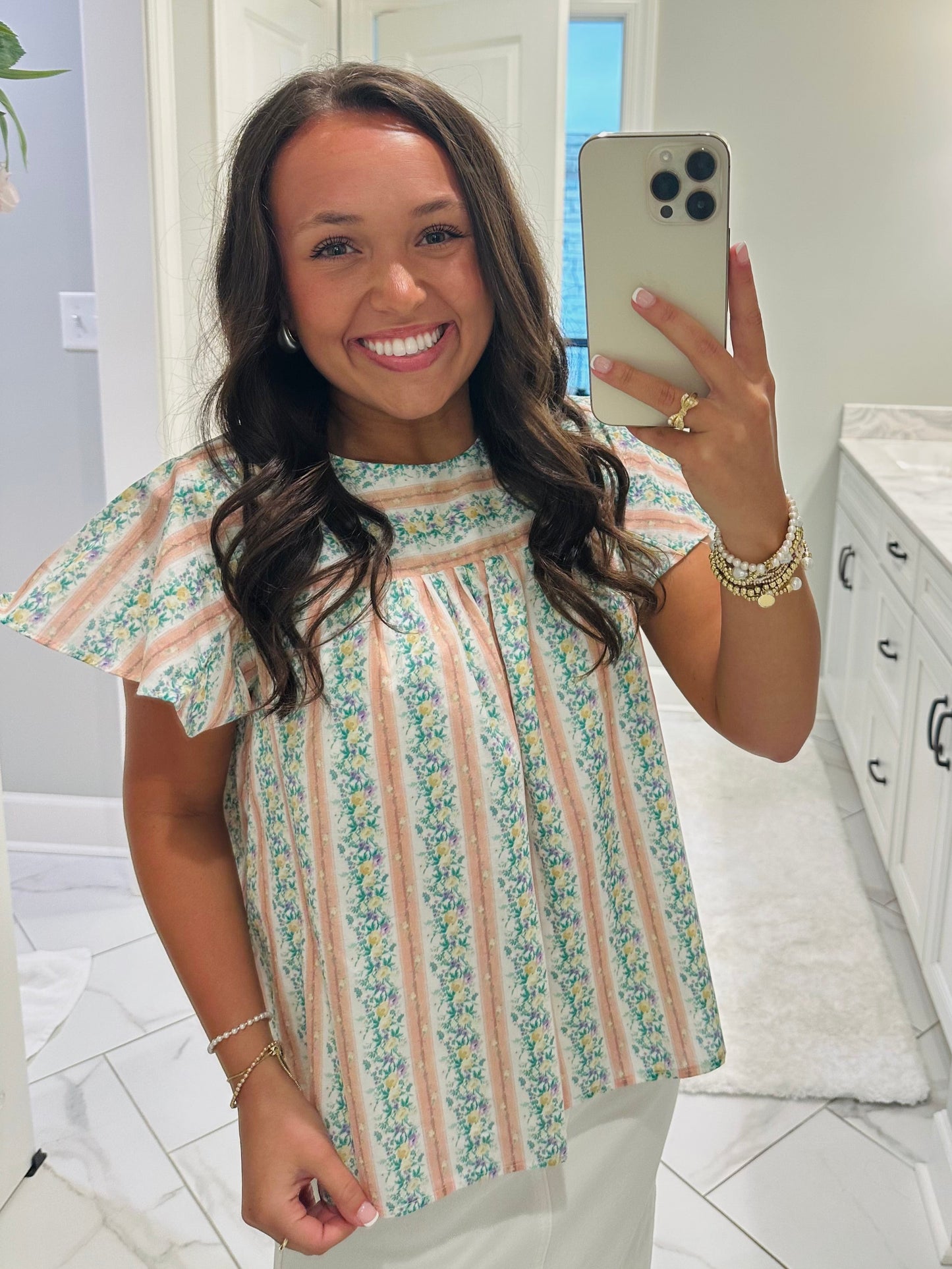 The Piper Floral Striped Top