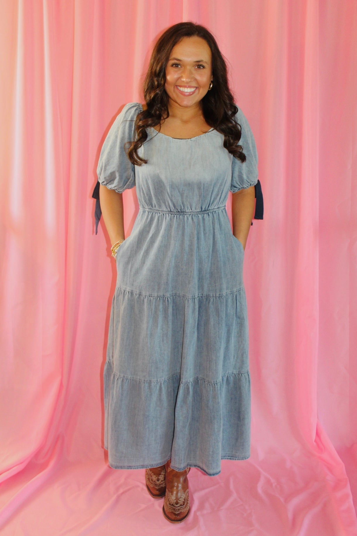 The Sarah Denim Midi Dress