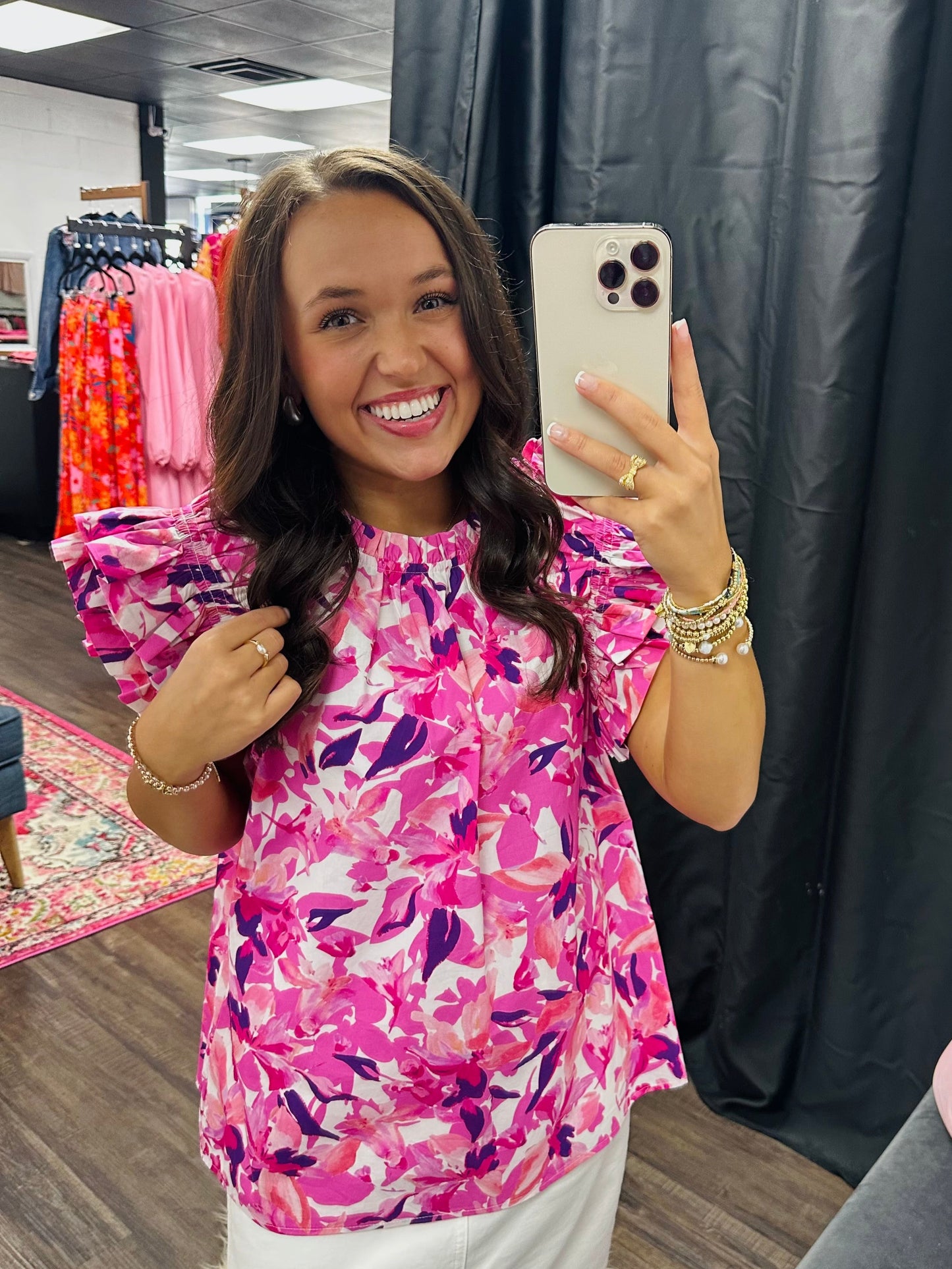 The Lillian Pink Floral Top