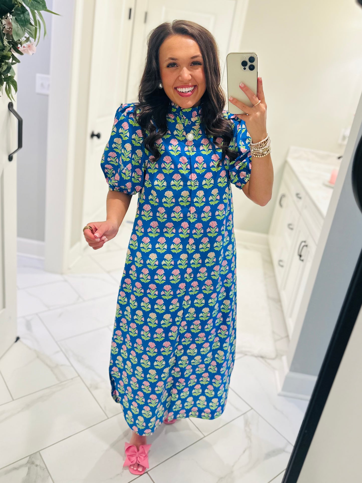 The Ada Blue Floral Midi Dress