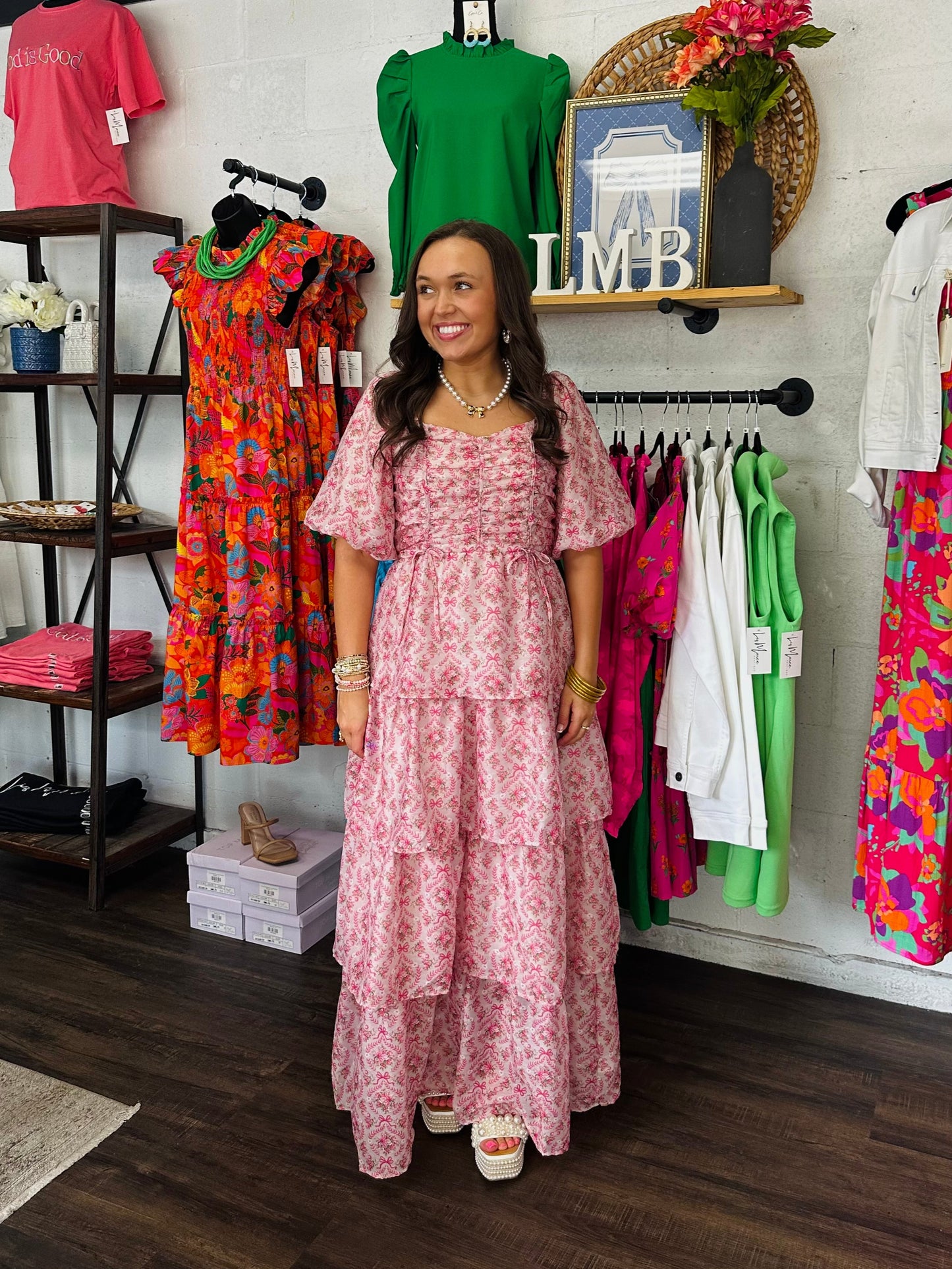 The Posey Coquette Floral Tiered Maxi Dress