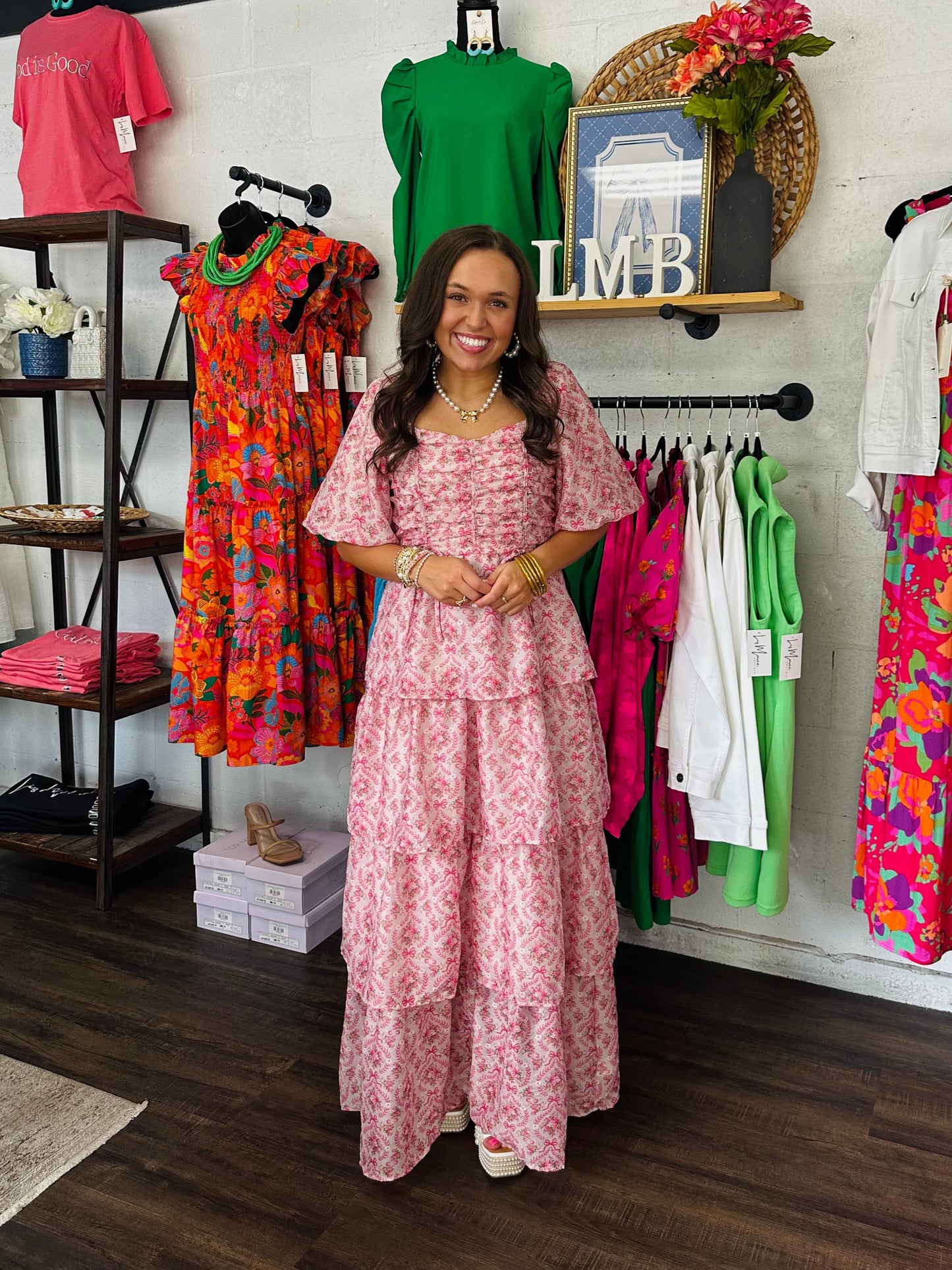 The Posey Coquette Floral Tiered Maxi Dress