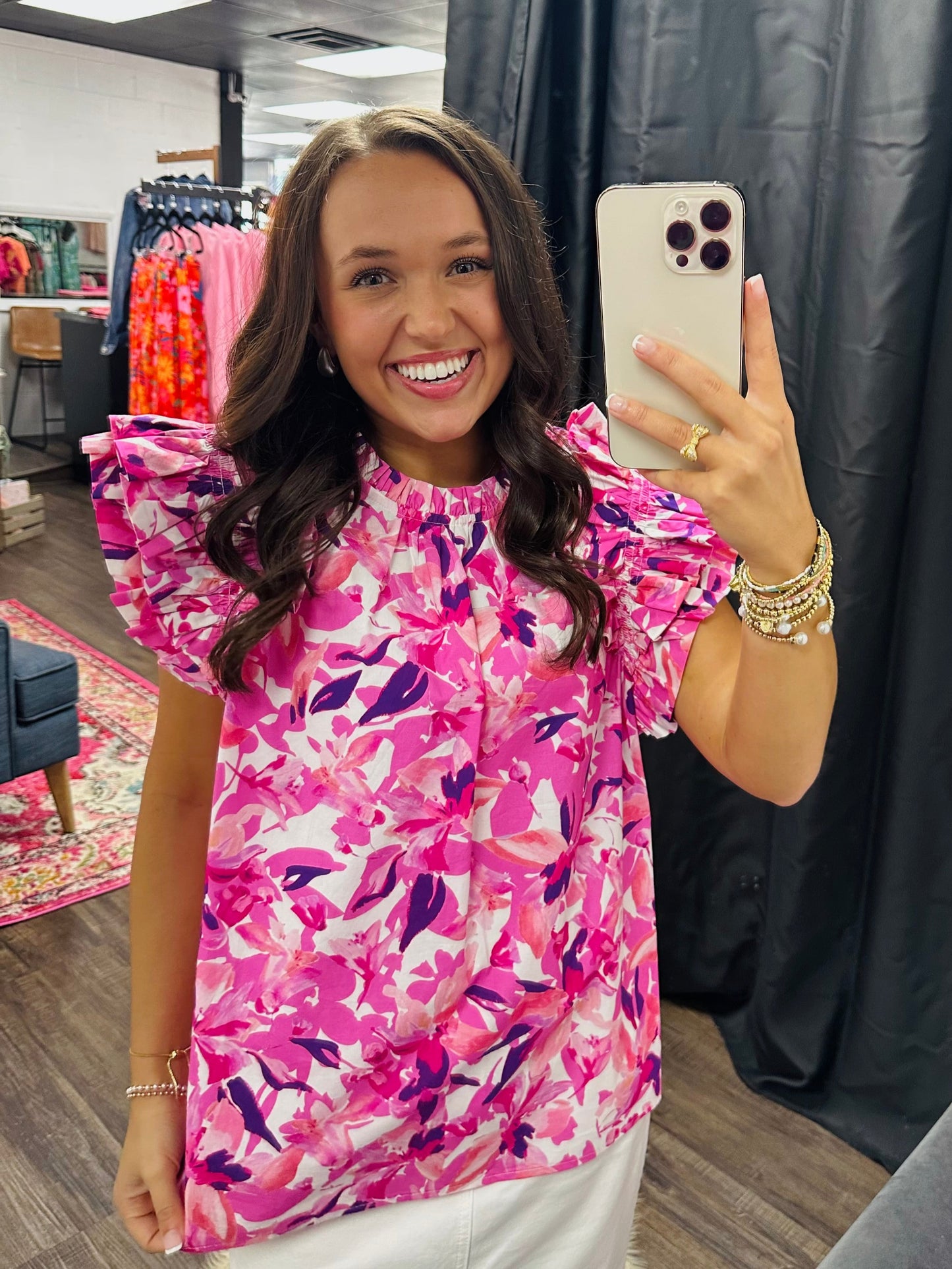 The Lillian Pink Floral Top