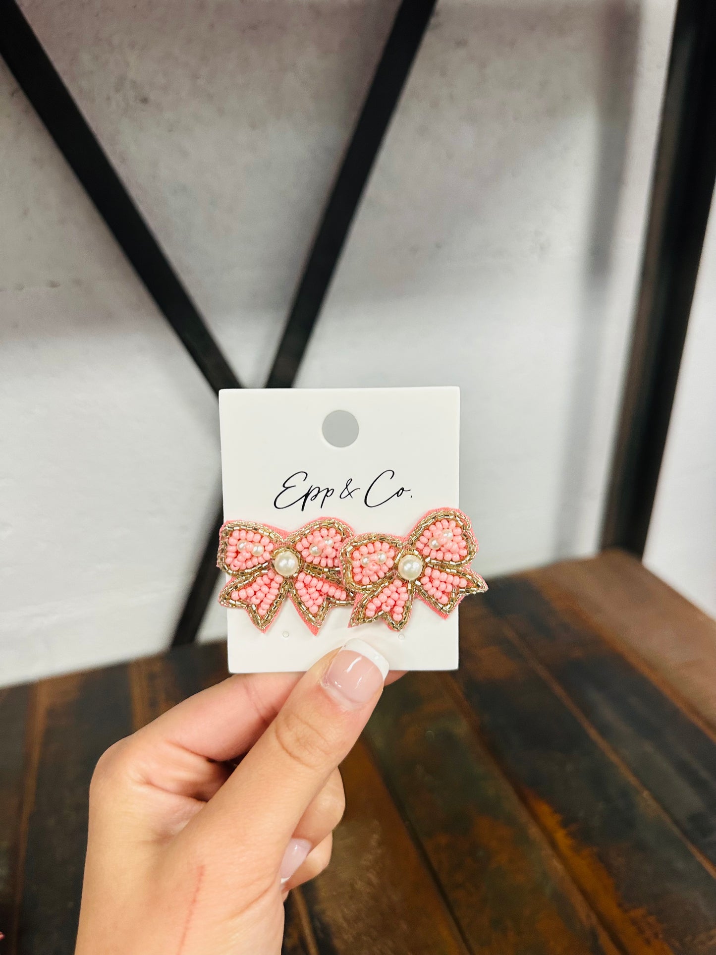 Mini Light Pink Bow Stud Earring