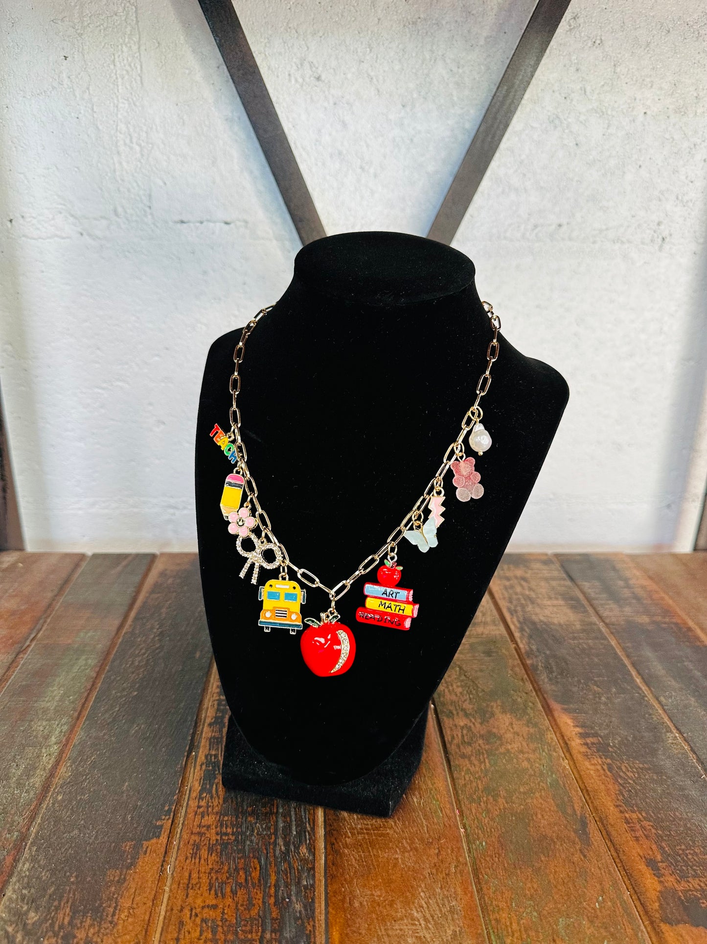 The Teacher Life Theme Charm Necklace