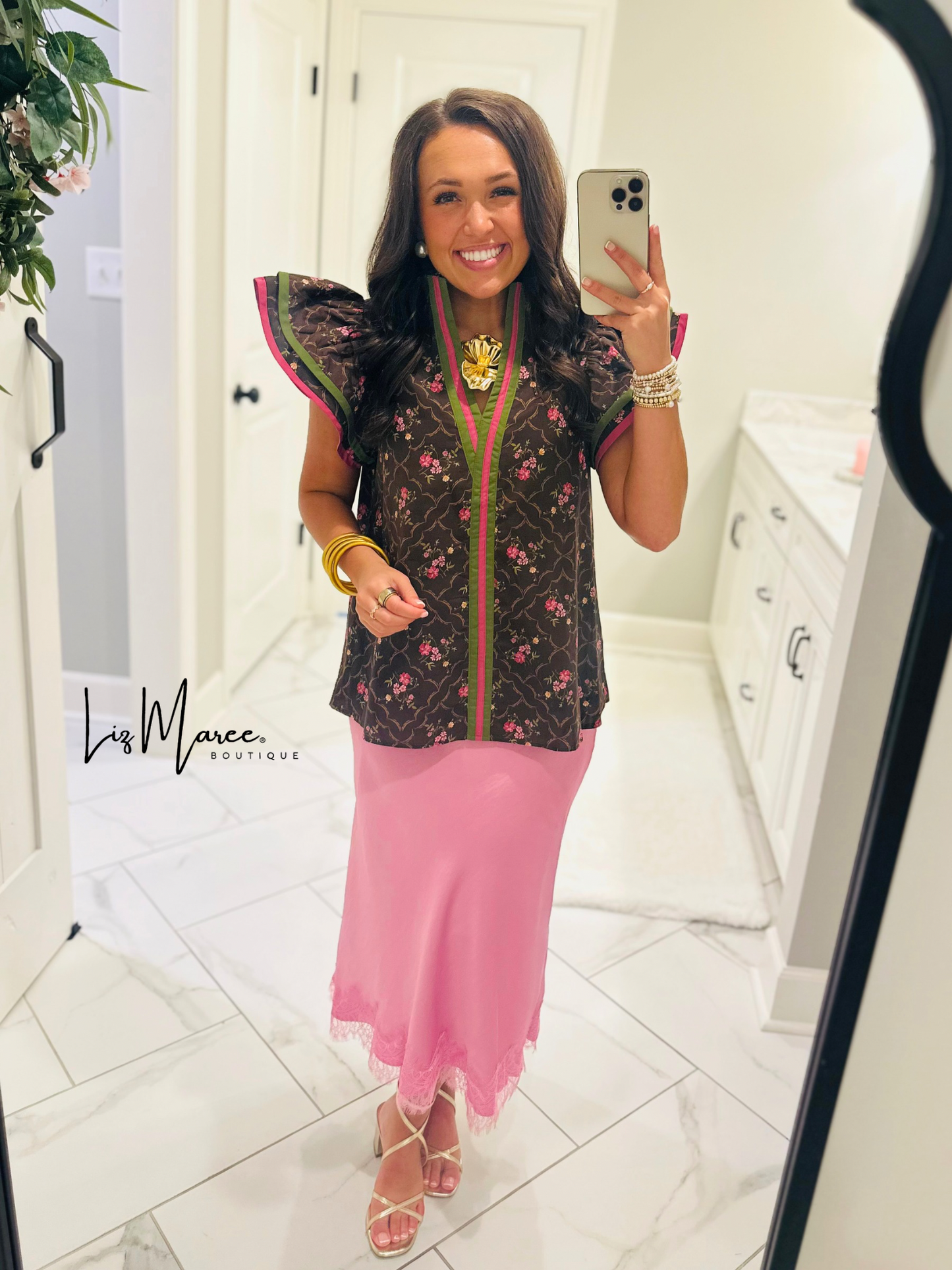 The Luci Brown Floral Top