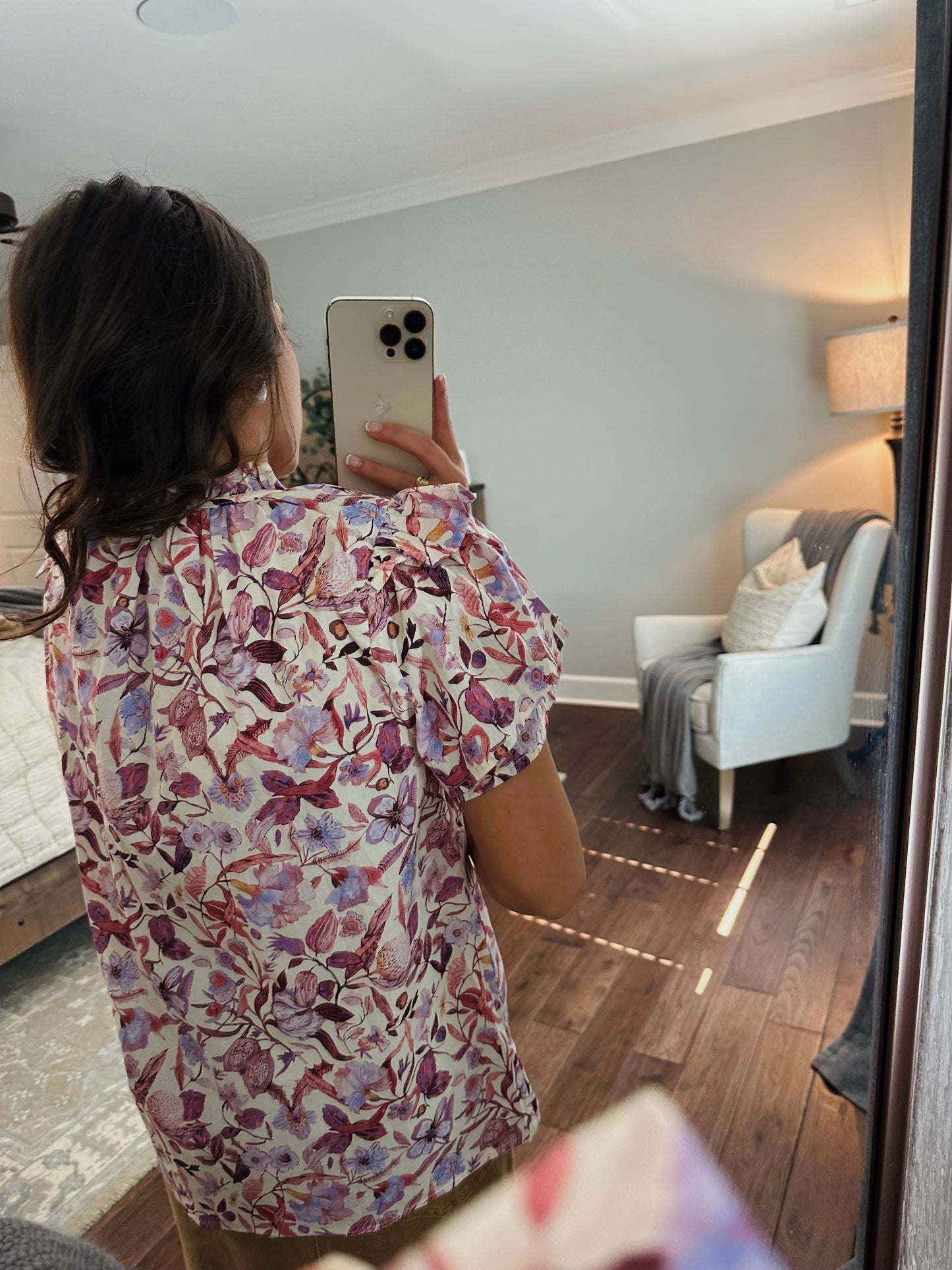 The Finley Floral Ruffle Sleeve Top