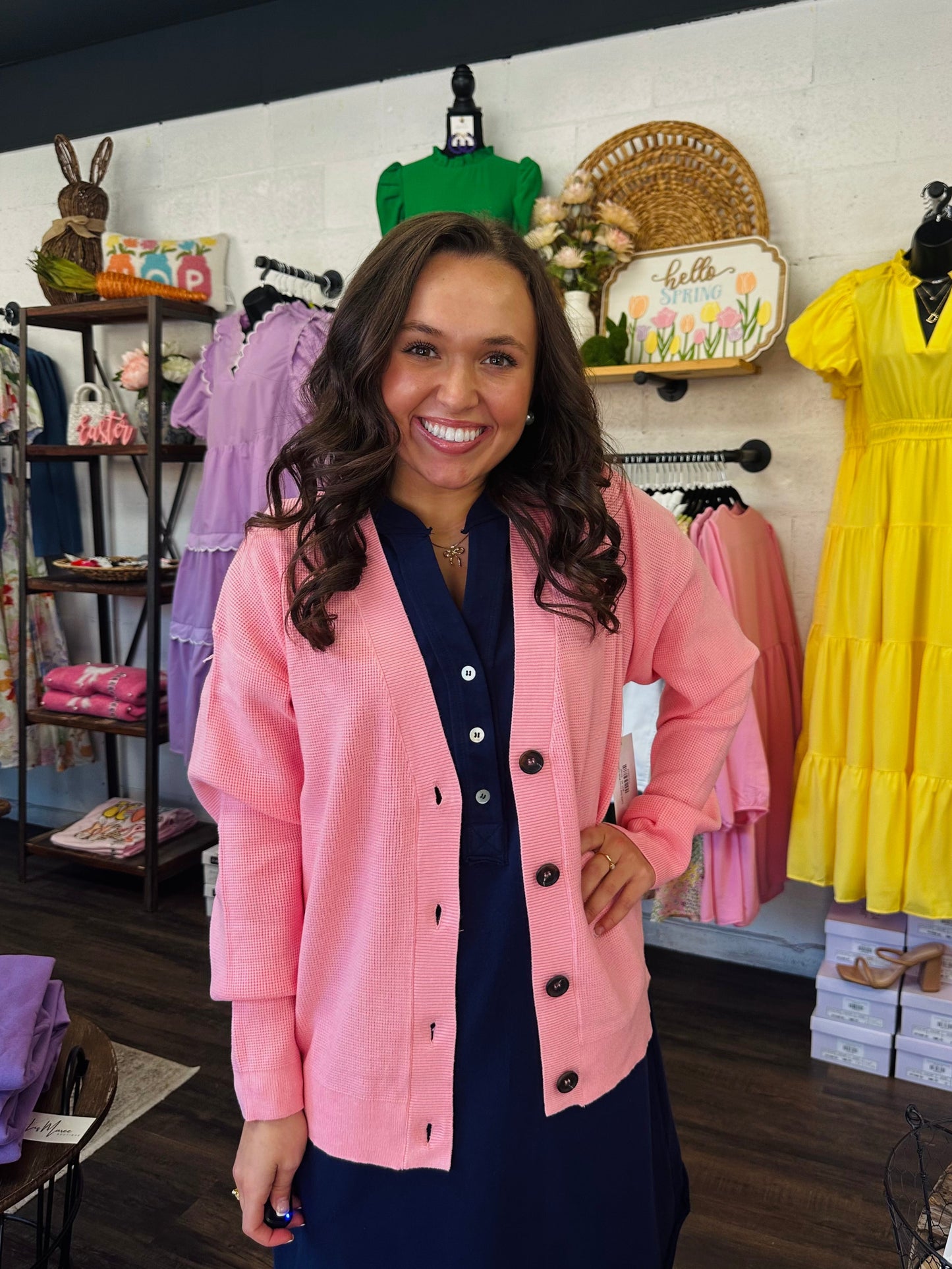 Let's Get Cozy Pink Cardigan