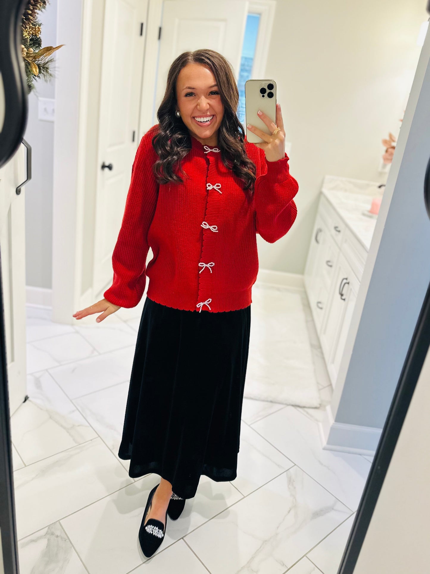 The Mary Black Velvet A-line Midi Dress