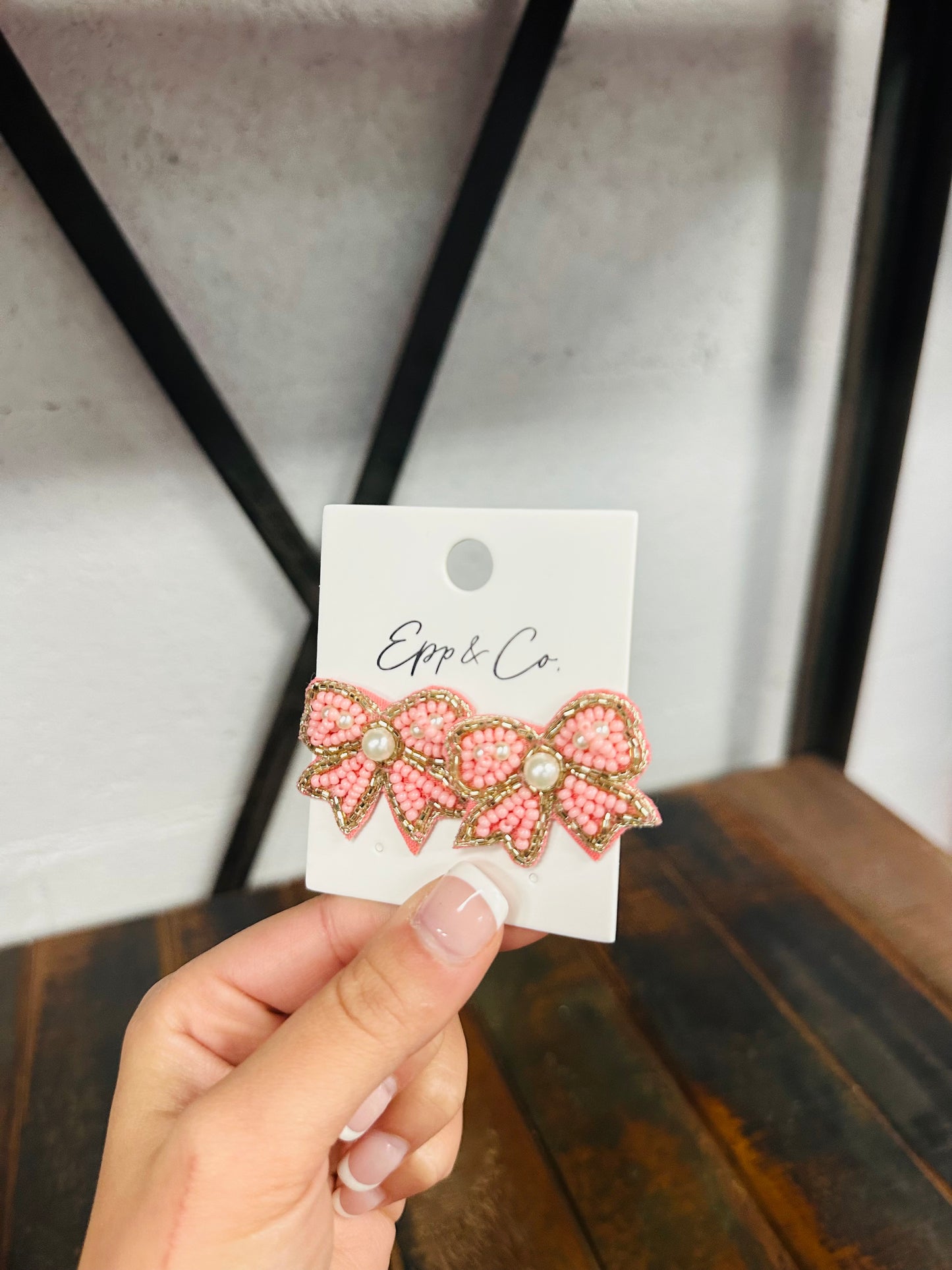 Mini Light Pink Bow Stud Earring