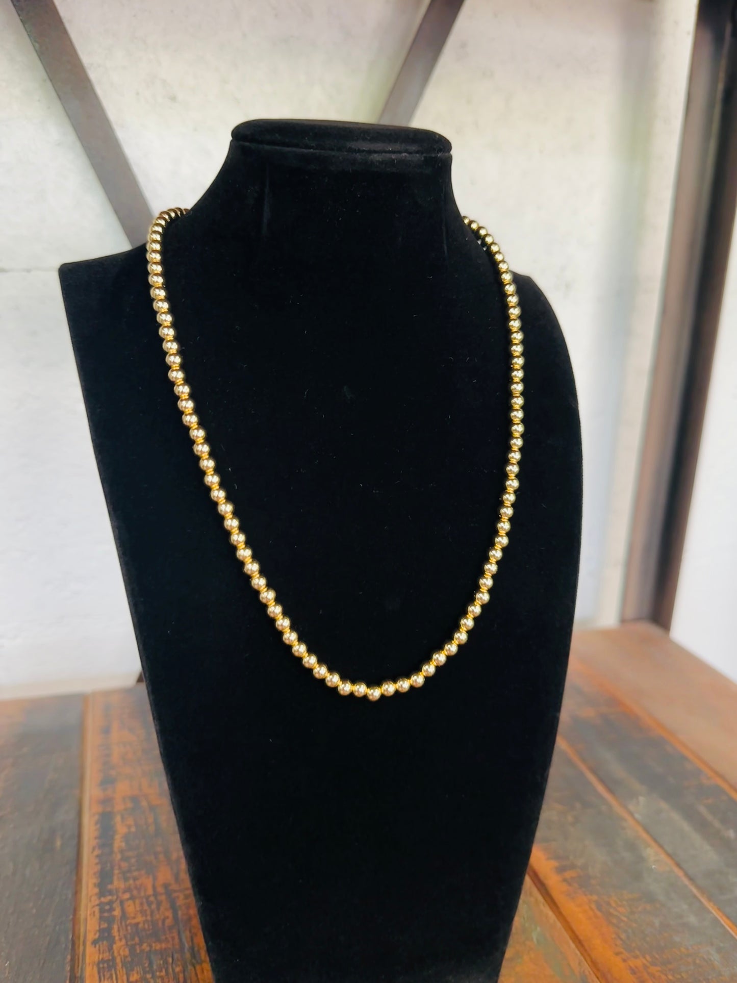 5mm Gold Ball Bead Necklace