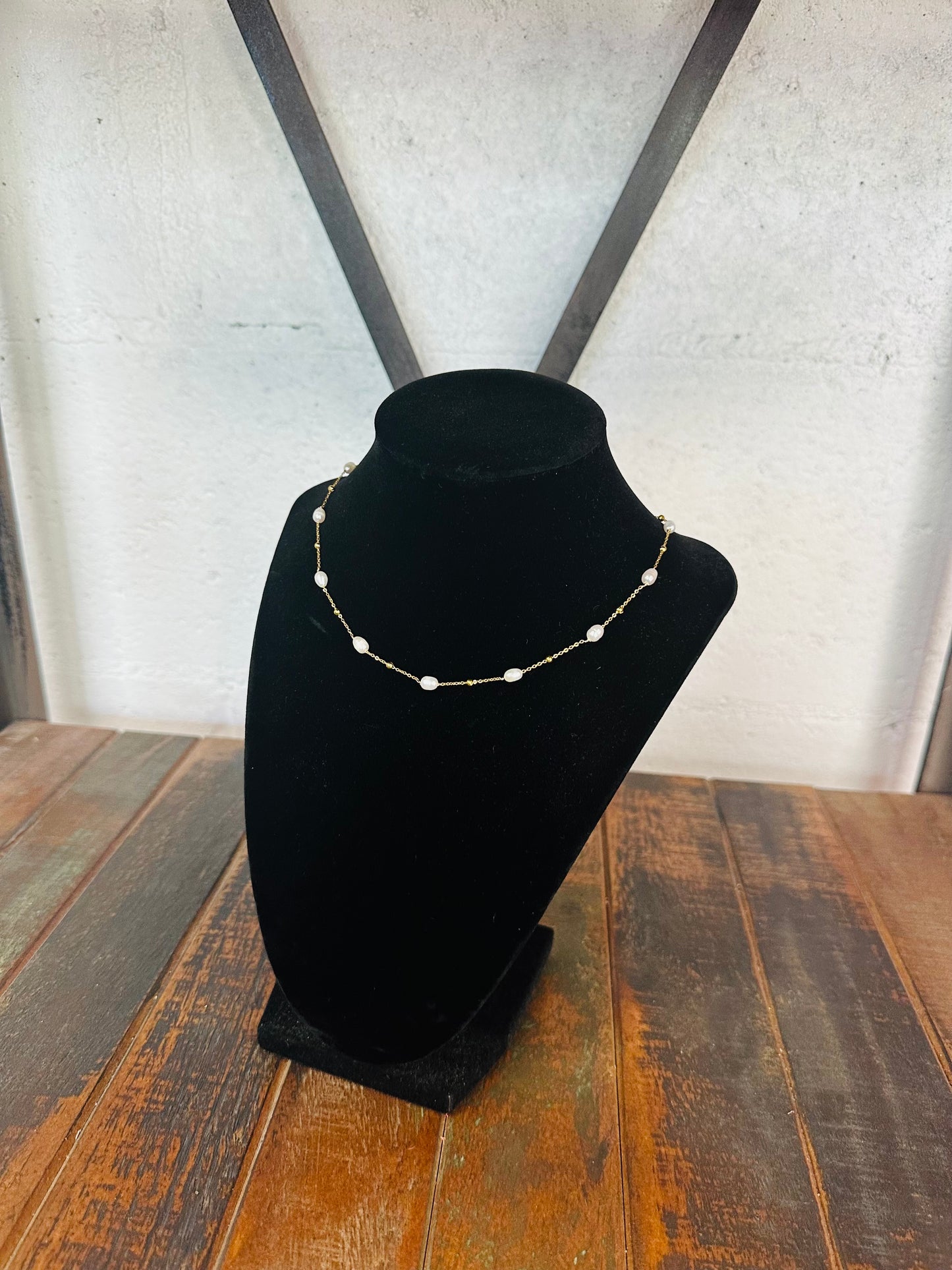 Gold Freshwater Pearl Necklace