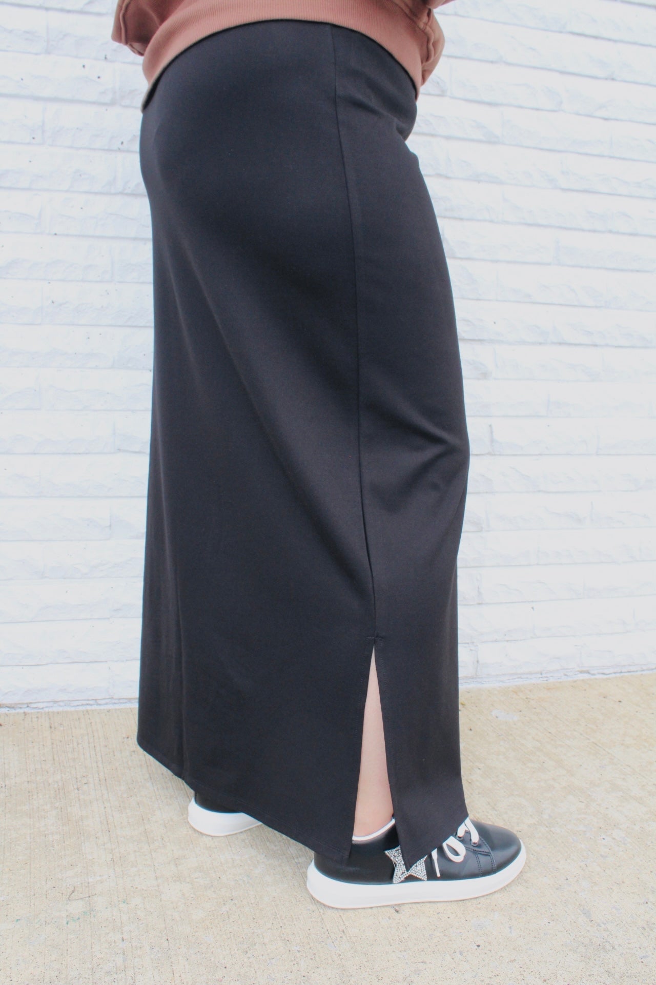 Jordan Black Knit Maxi Skirt