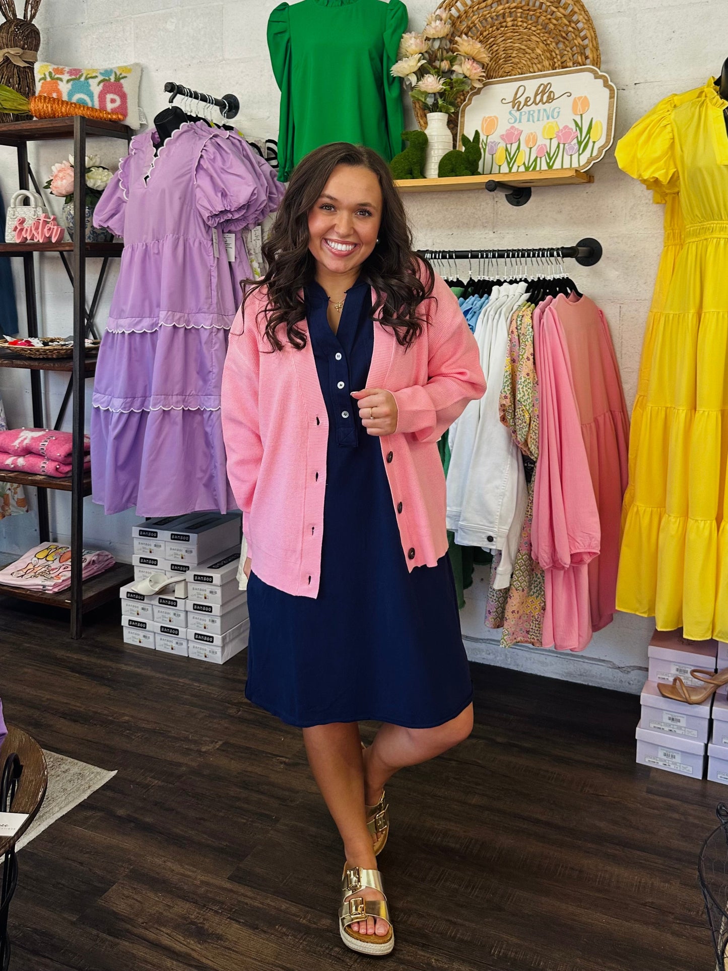 Let's Get Cozy Pink Cardigan