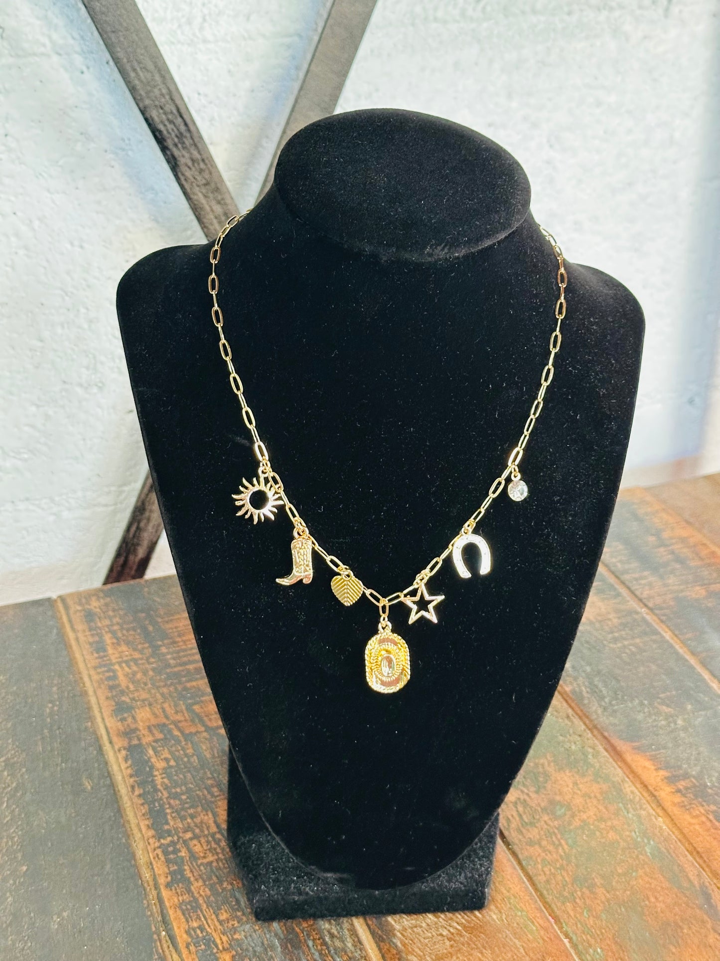 Gold Western Charm Necklace