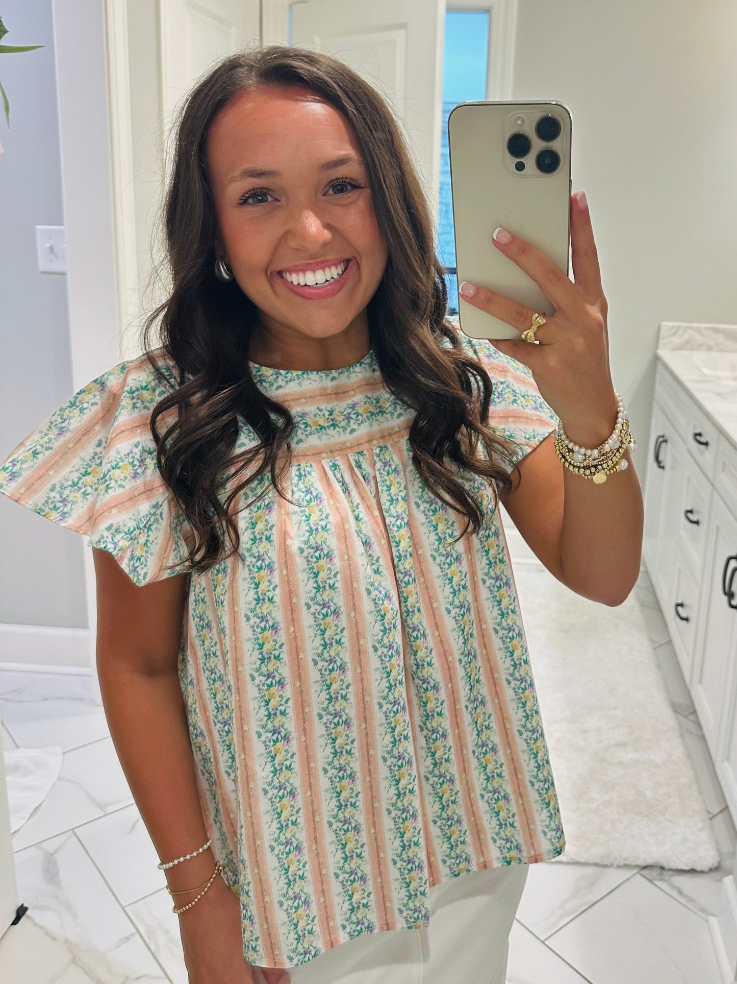 The Piper Floral Striped Top