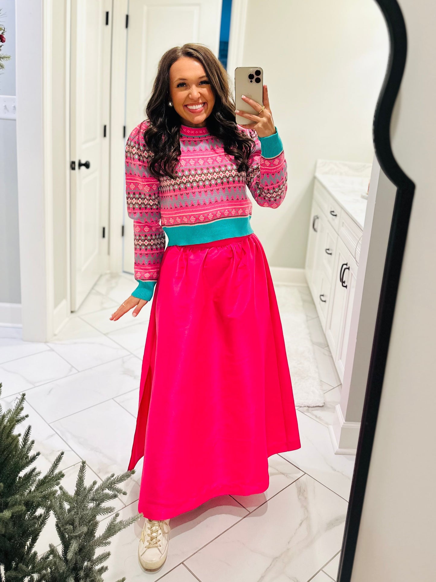 The Caryn Fuchsia Pink Maxi Skirt