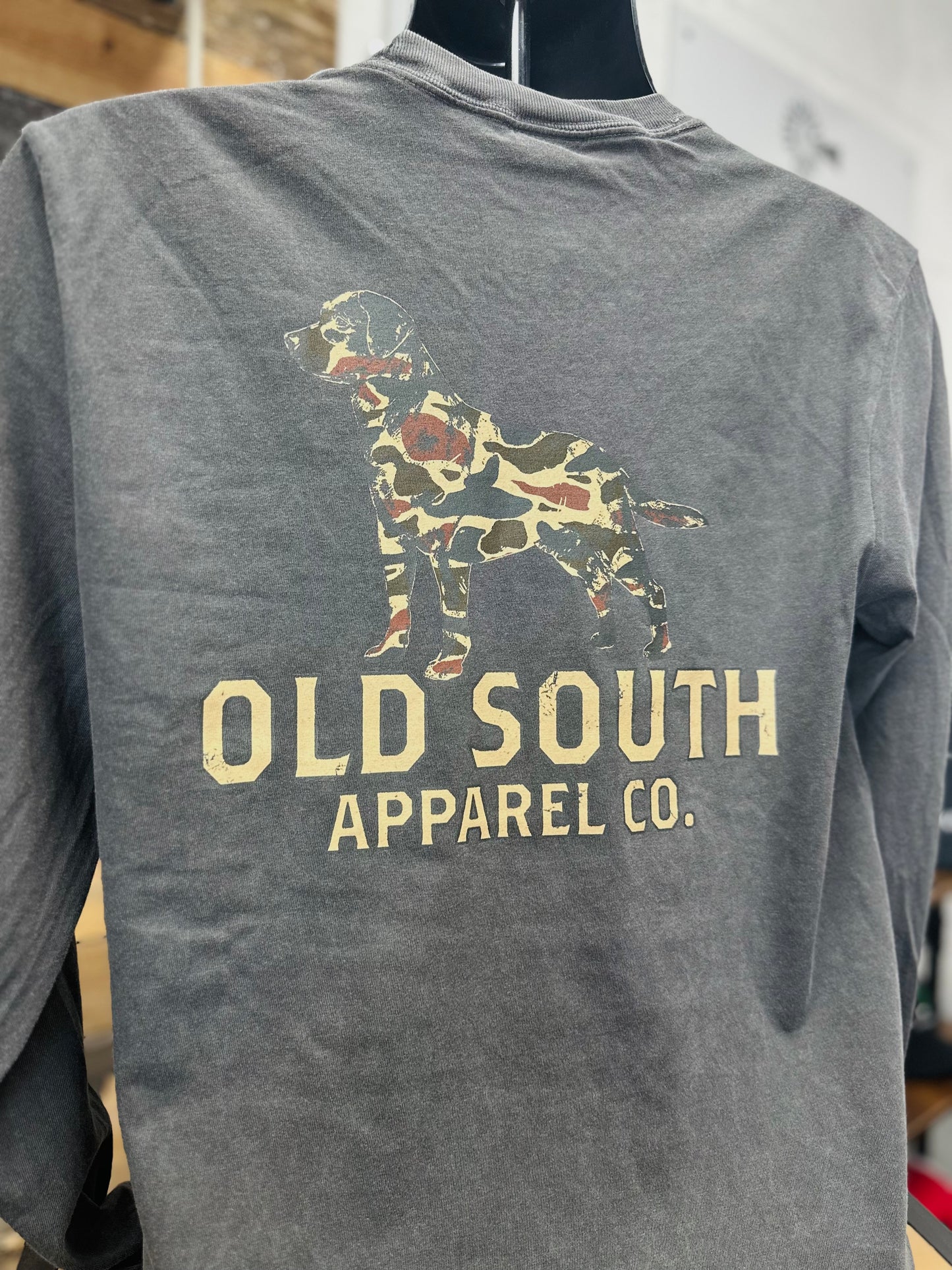 Dog Outline Thicket Camo Long Sleeve Tee