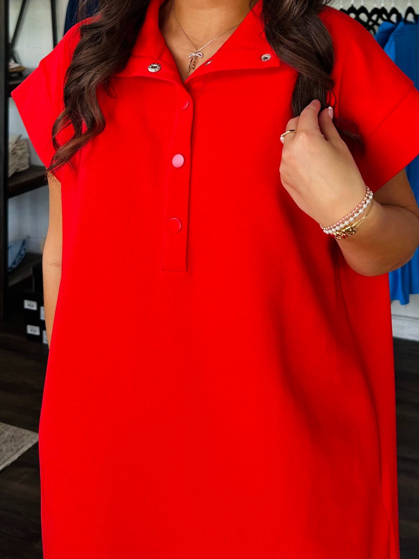 The Layla Red Scalloped Dress