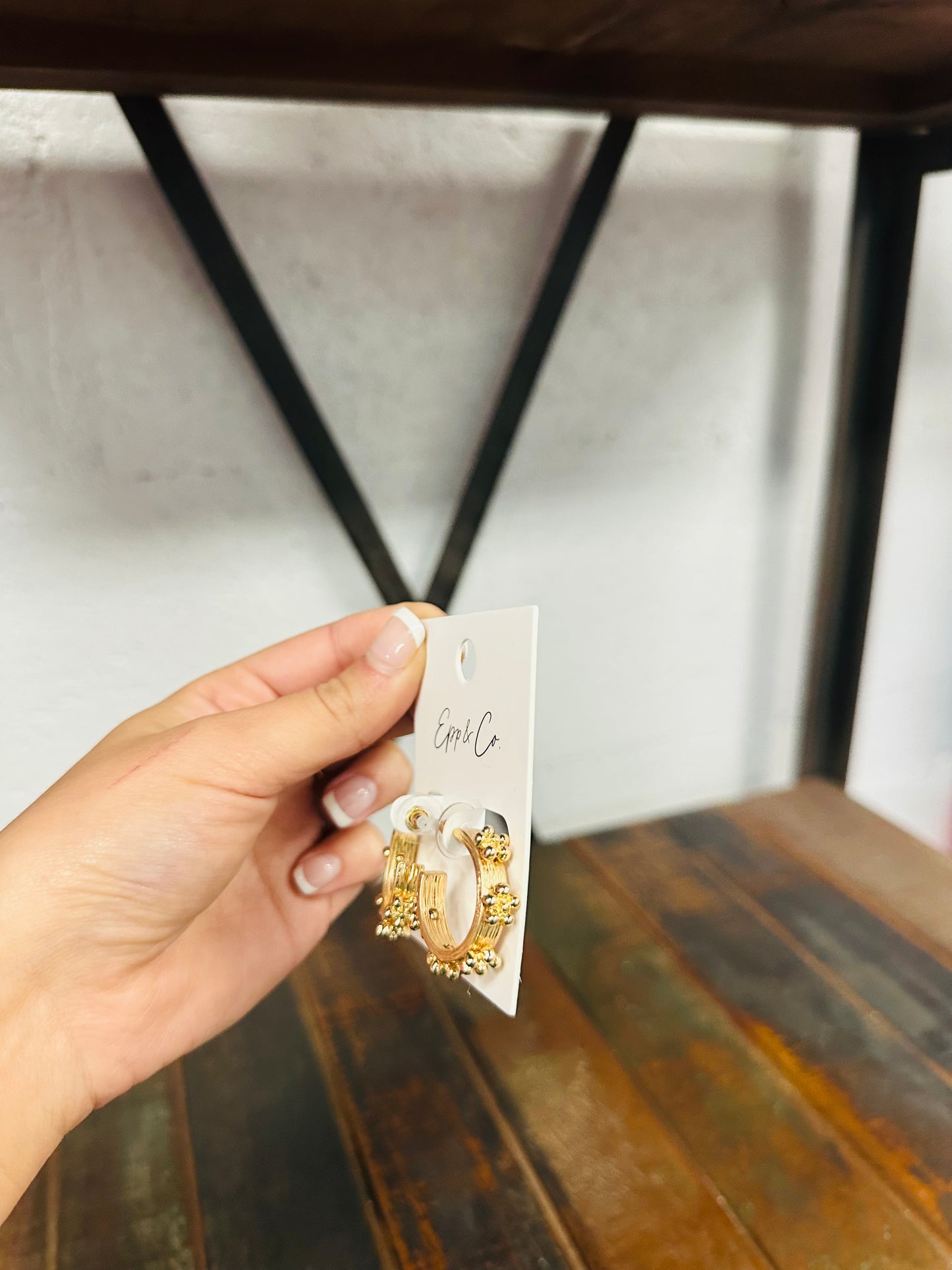 Mini Gold Flower Hoops