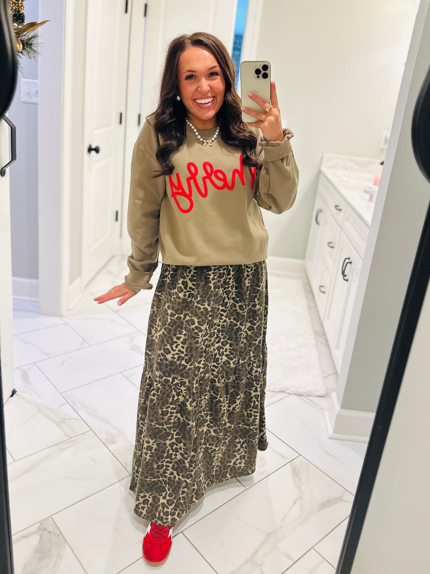 The Cass Mocha Leopard Maxi Skirt