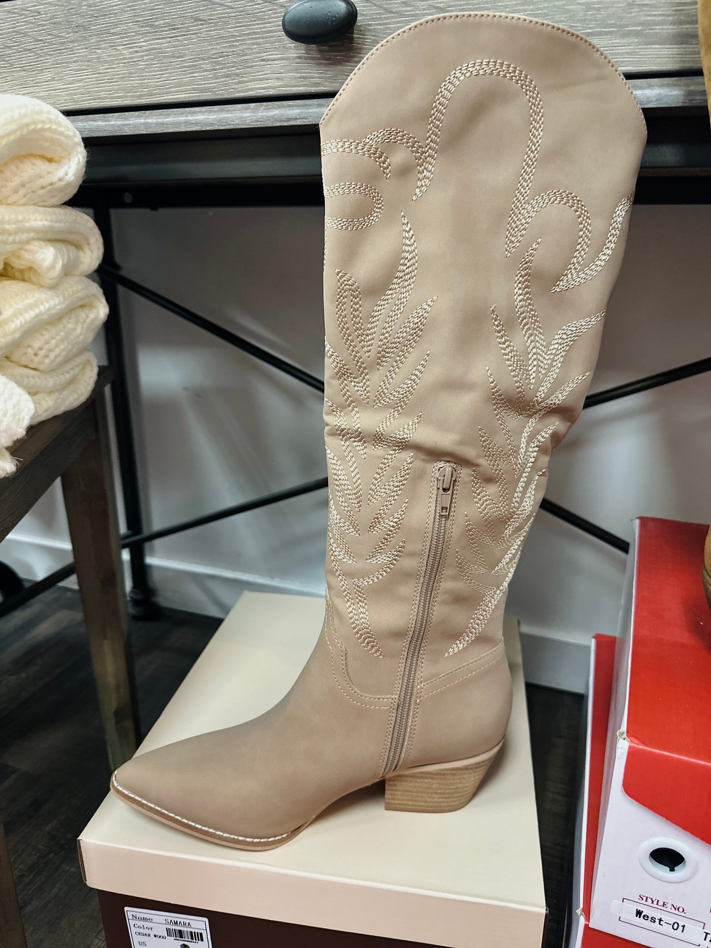 The Samara Tan Western Boot