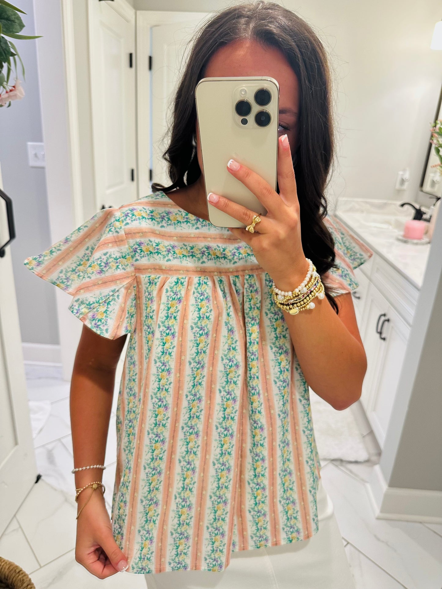 The Piper Floral Striped Top