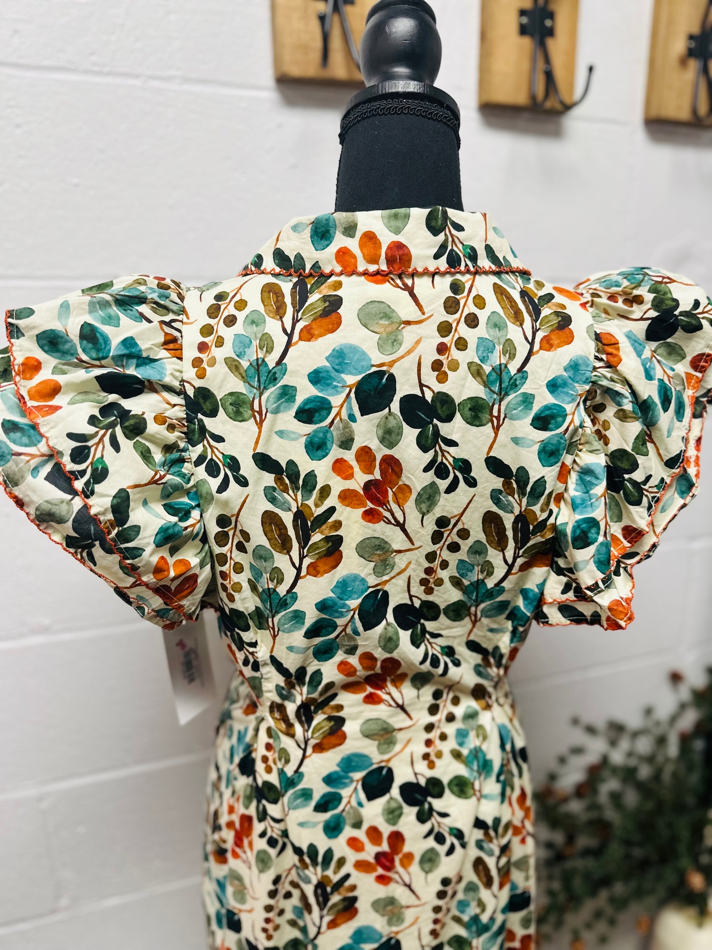 The Susanna Ecru Floral Midi Dress