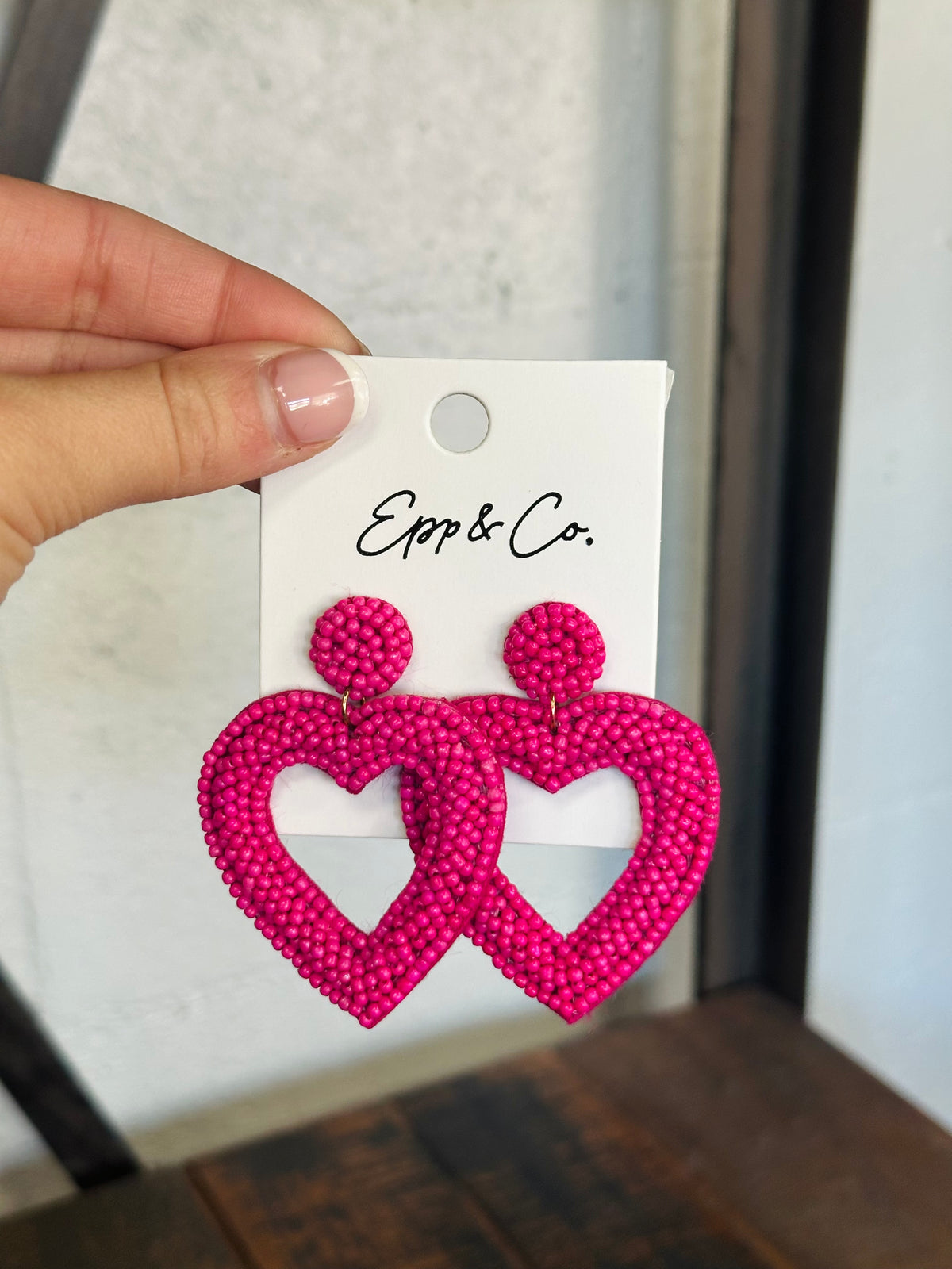 Pink Open Heart Drops