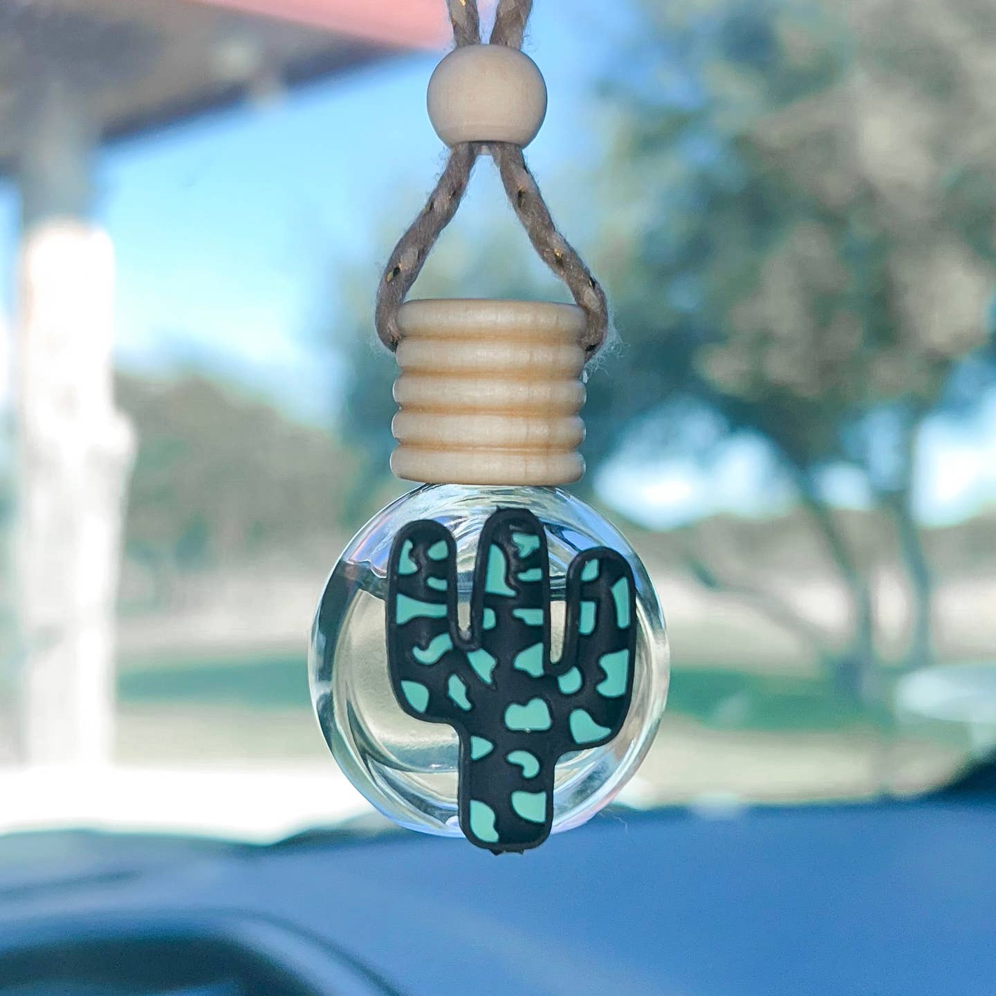 Black & Turquoise Cactus Hanging Diffuser