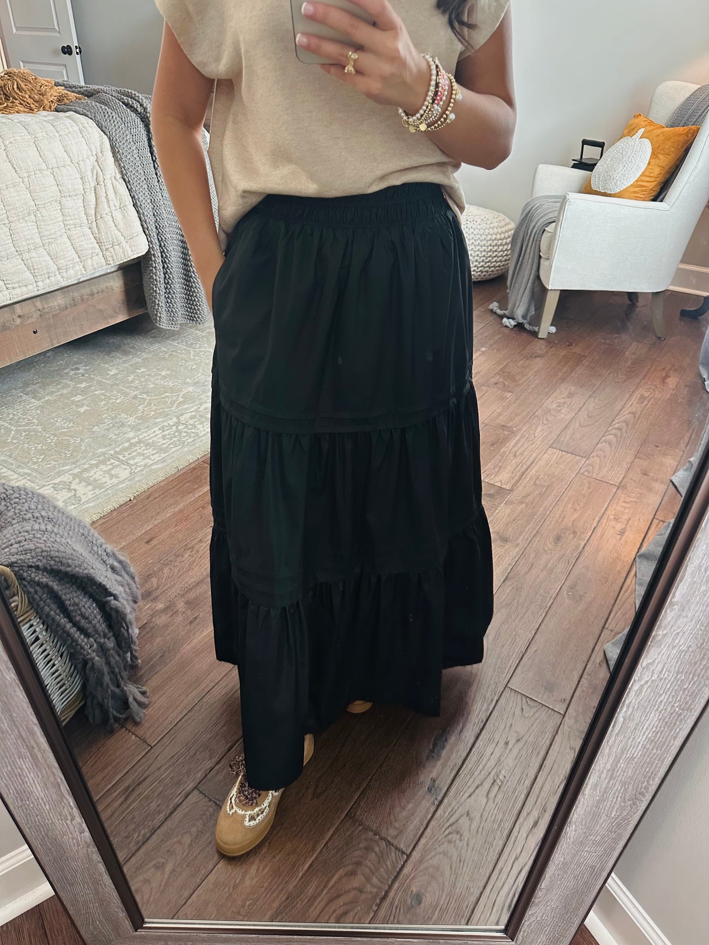 The Ruth Black Maxi Skirt