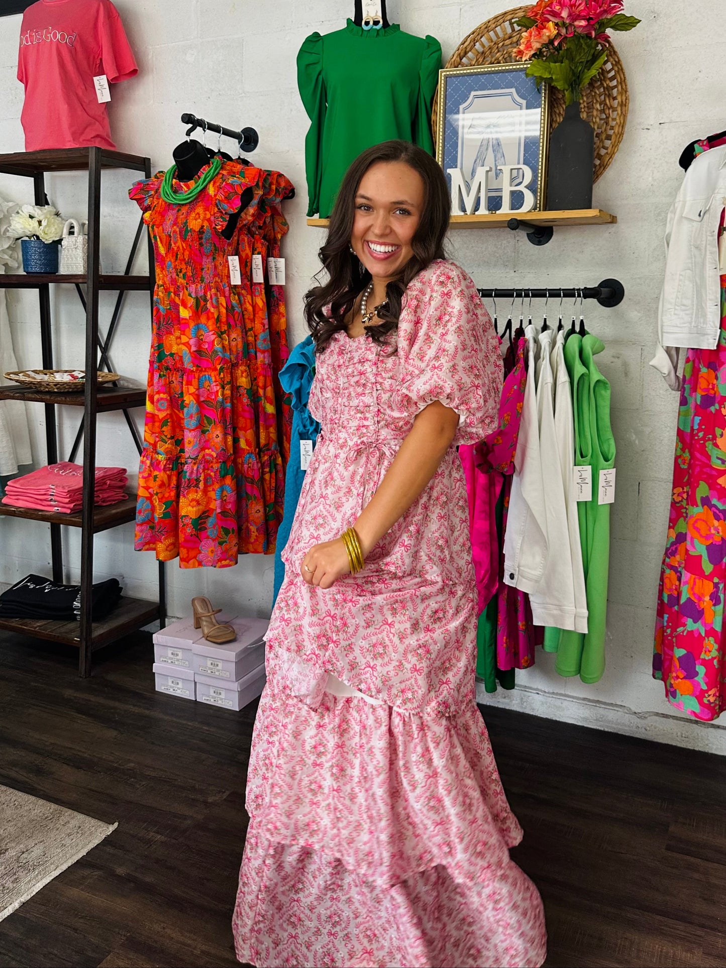 The Posey Coquette Floral Tiered Maxi Dress